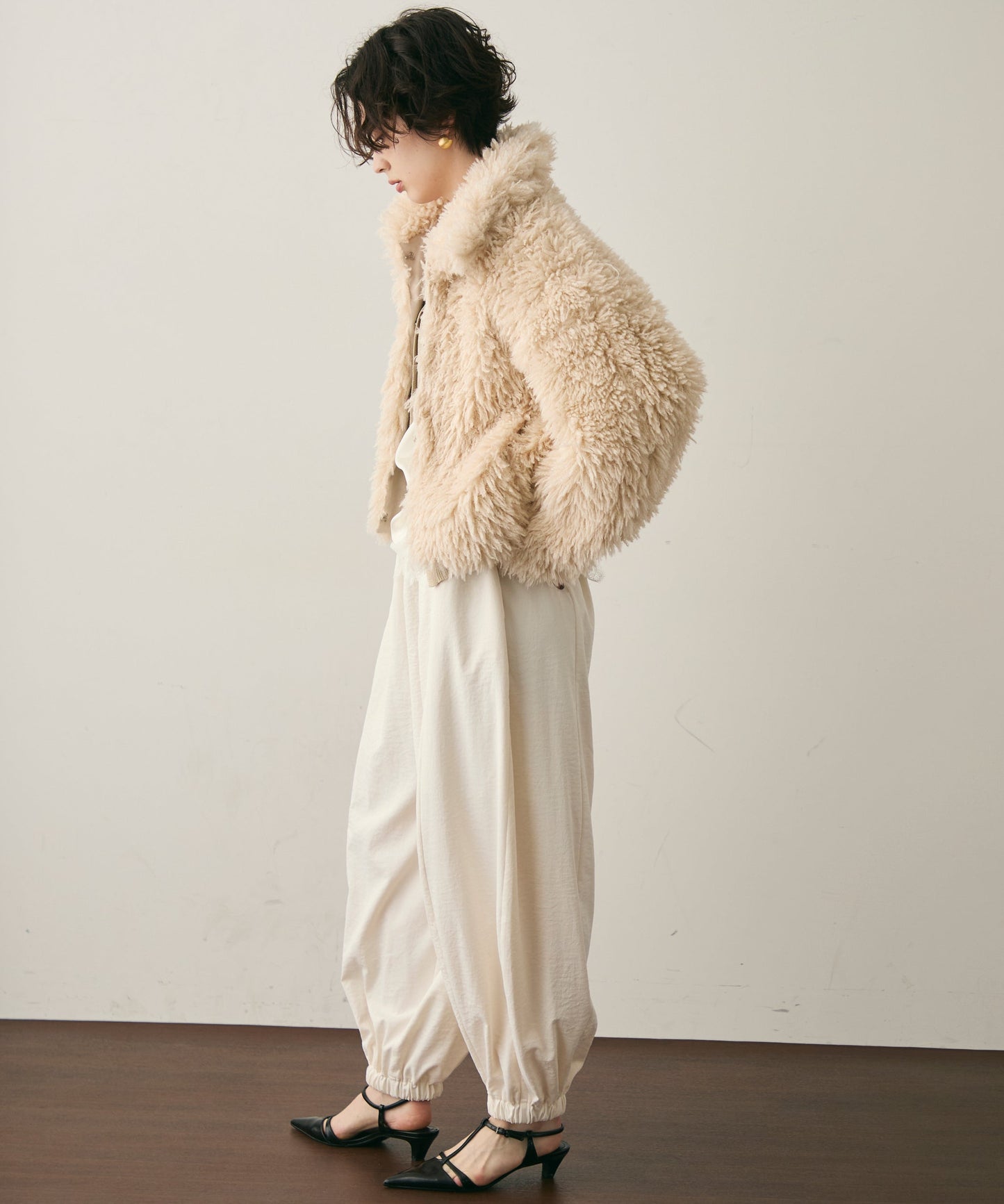 プードルボア2WAYカラーショートジャケット