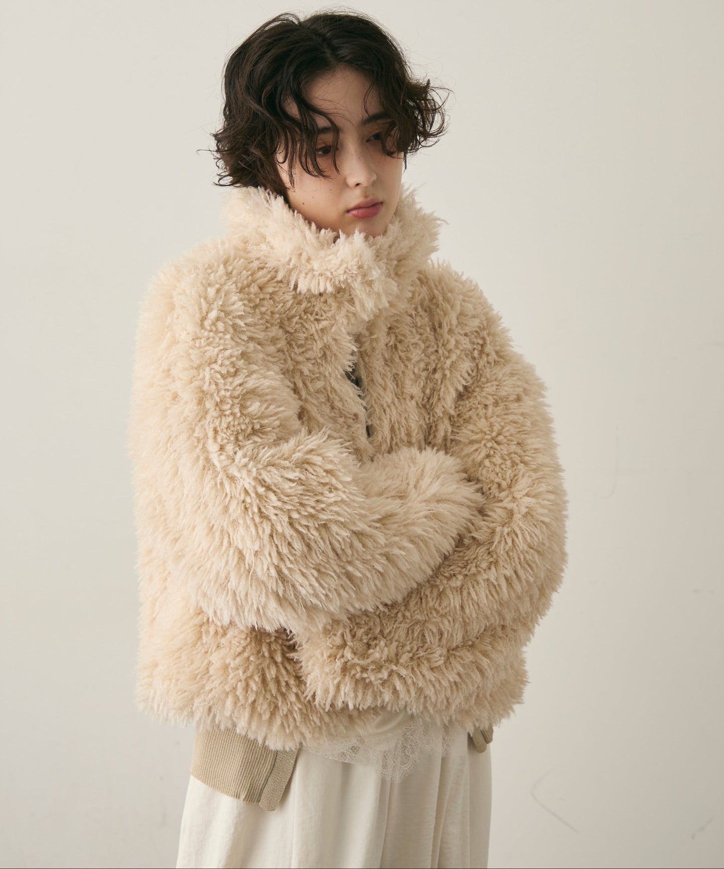 プードルボア2WAYカラーショートジャケット