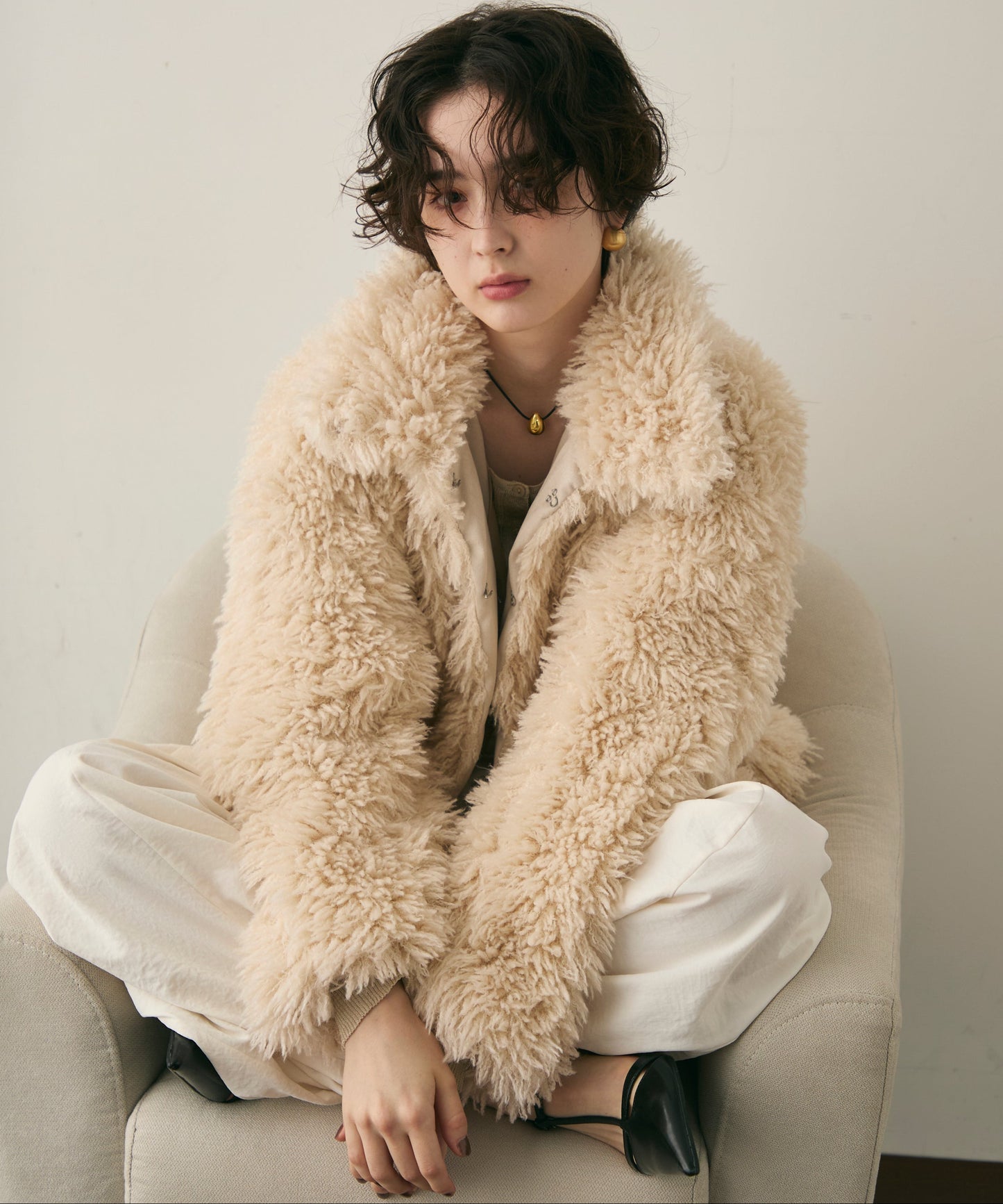 プードルボア2WAYカラーショートジャケット