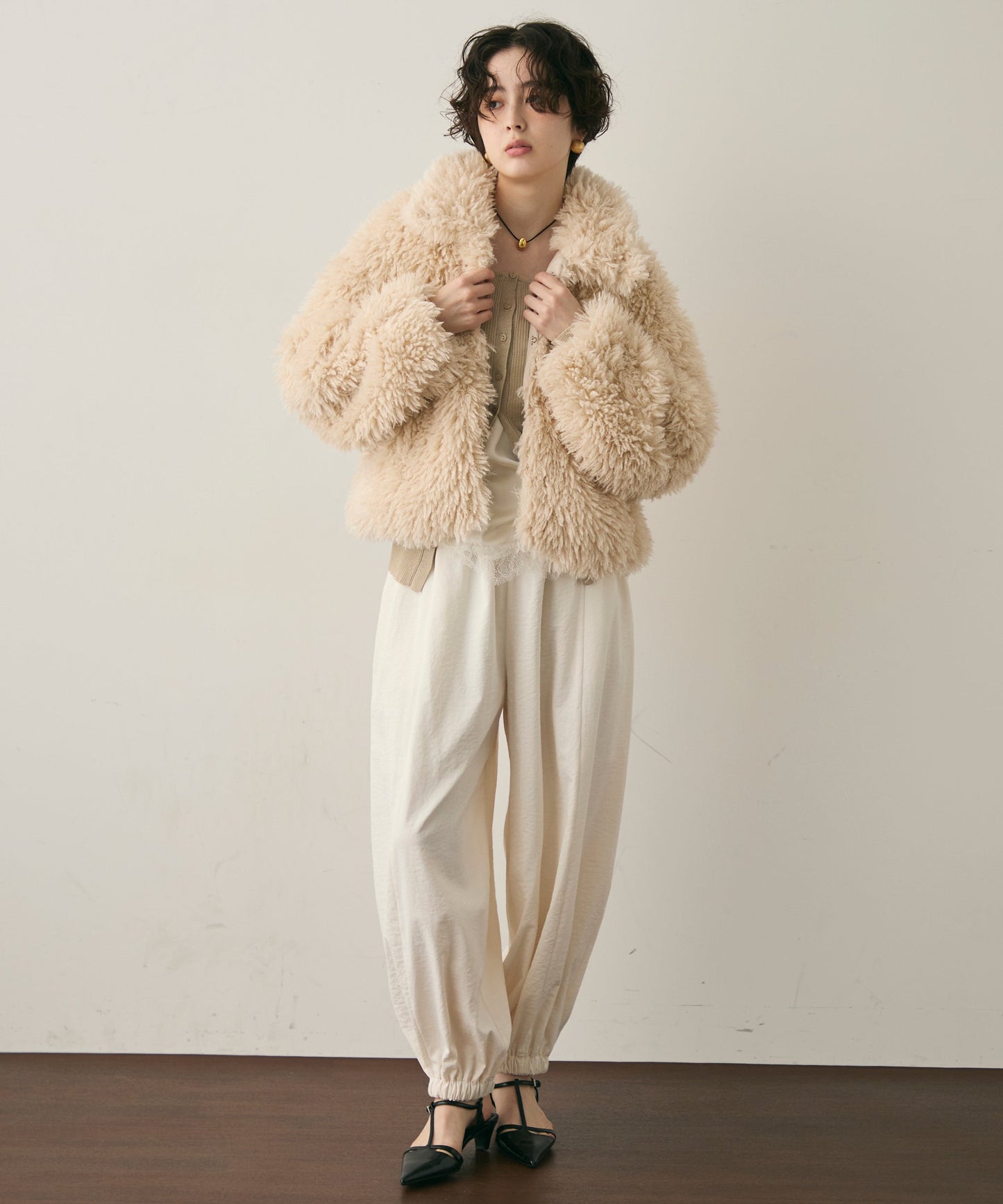 プードルボア2WAYカラーショートジャケット