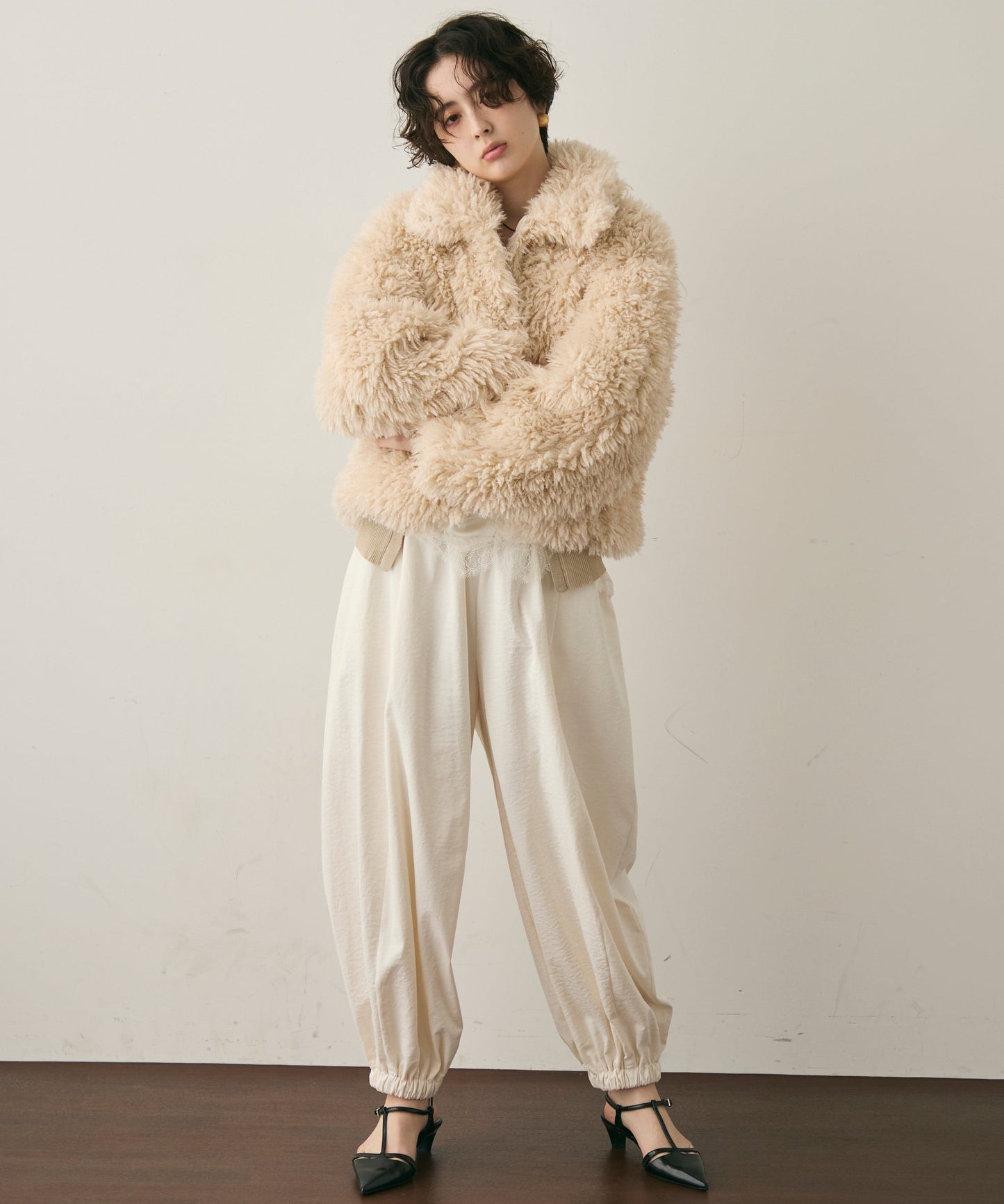 プードルボア2WAYカラーショートジャケット