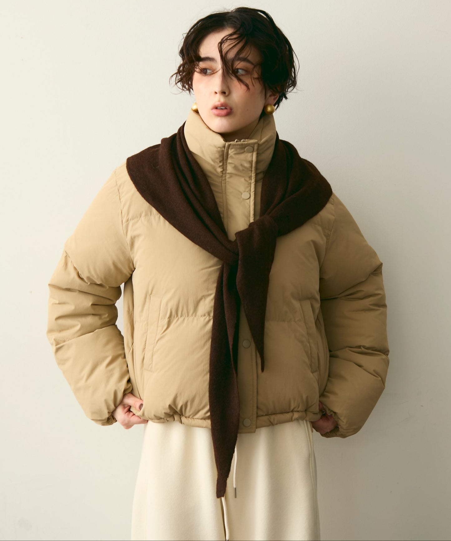 ハイネックパフィショートジャケット