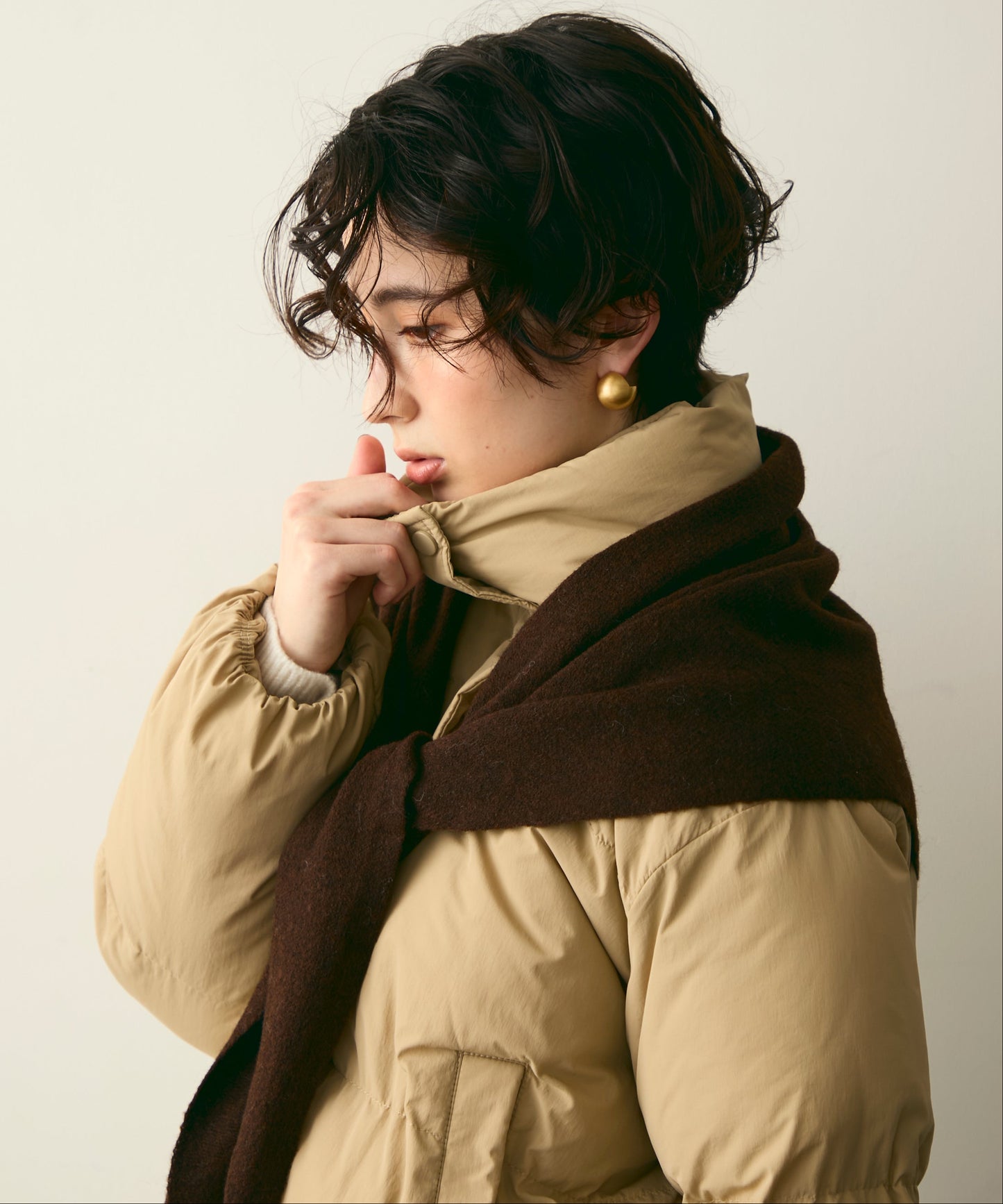 ハイネックパフィショートジャケット