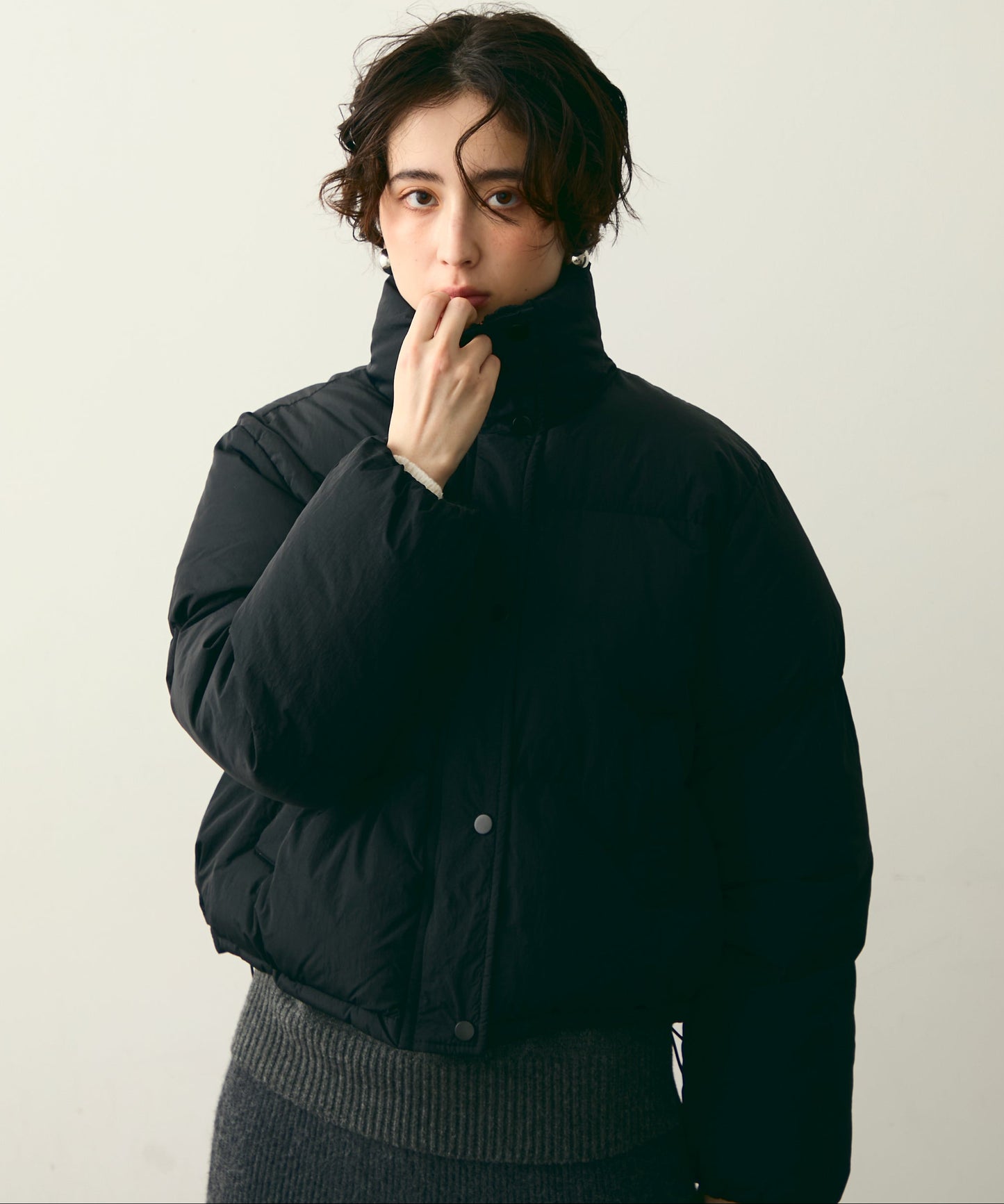 ハイネックパフィショートジャケット