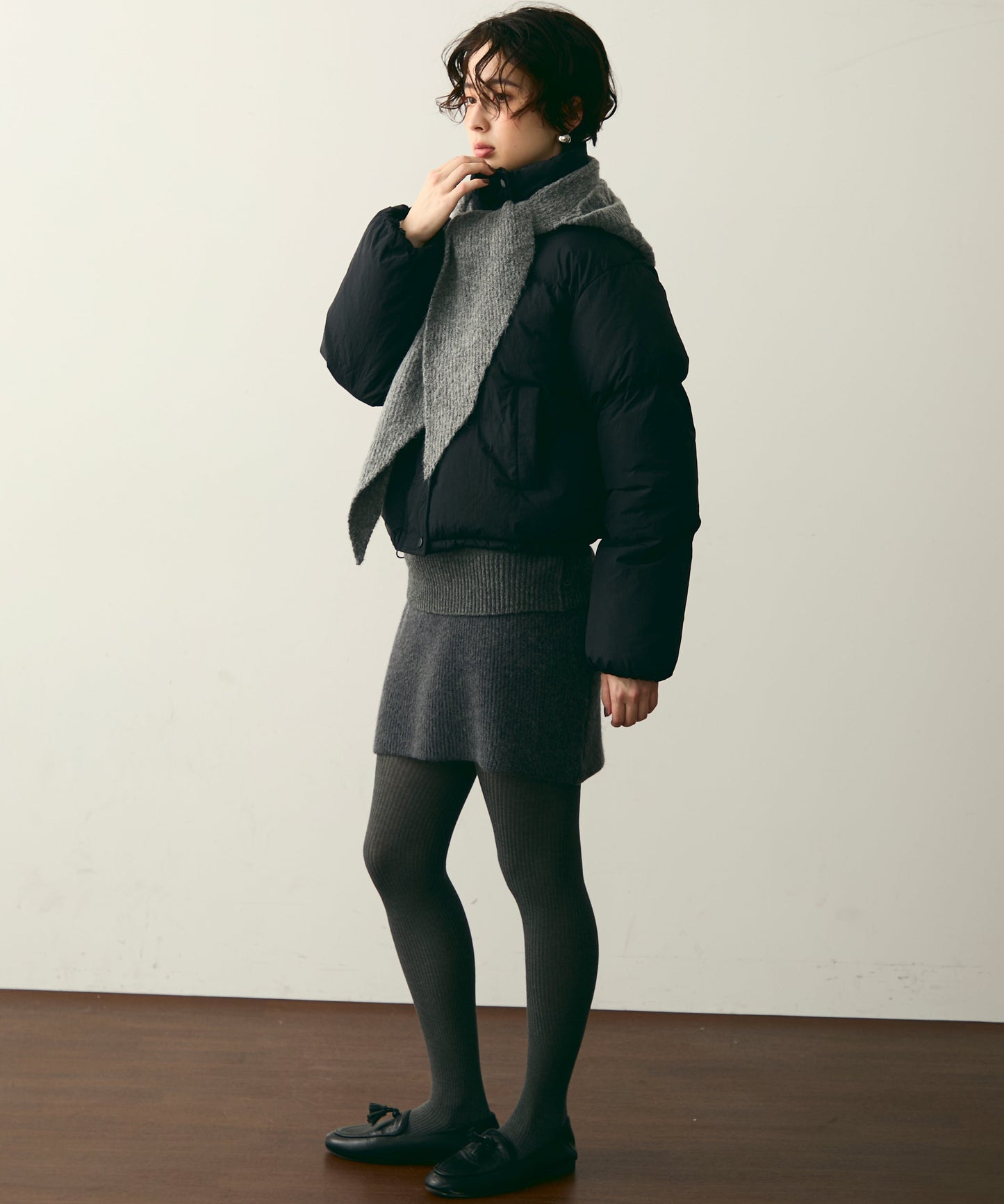 ハイネックパフィショートジャケット