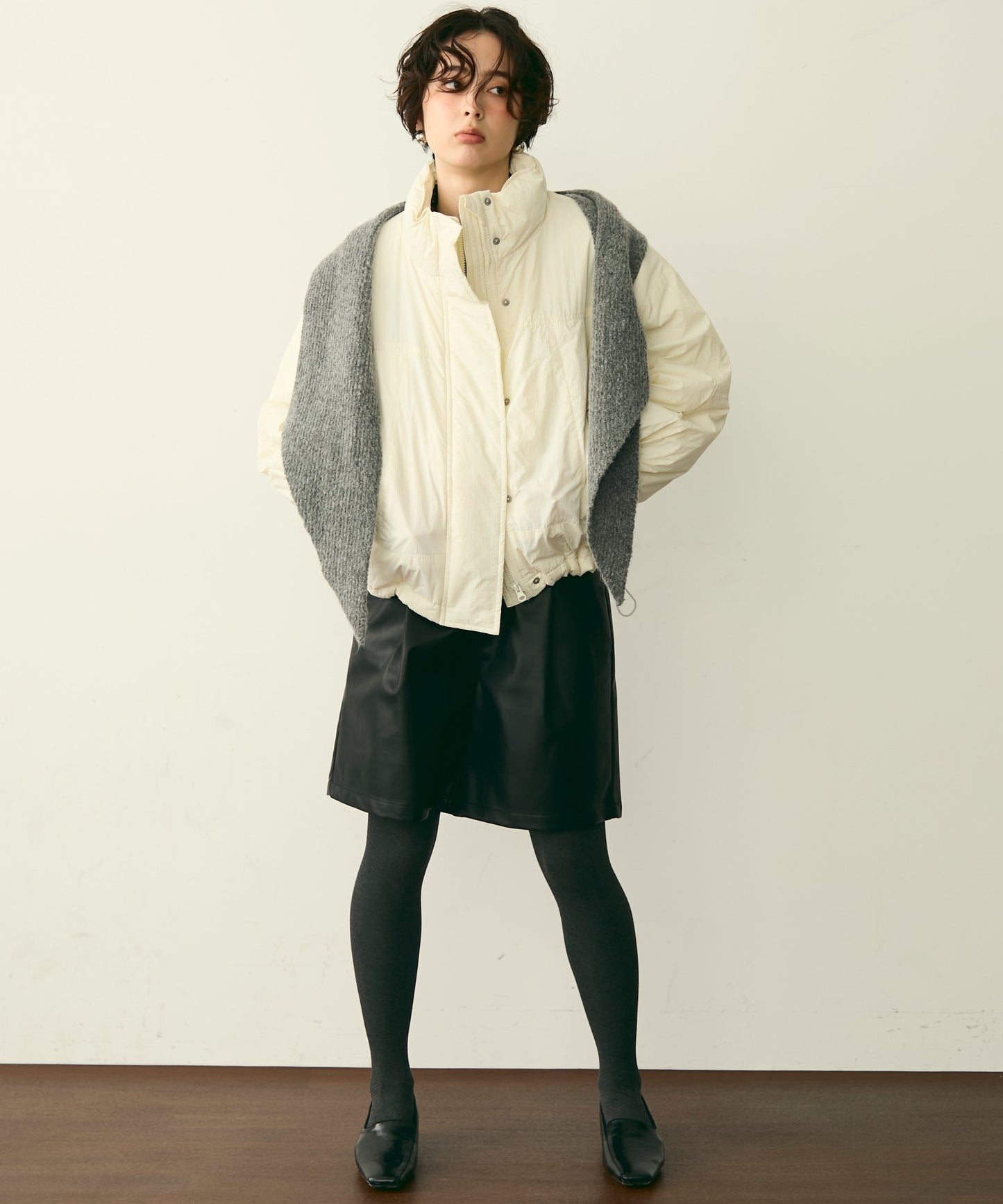 蓄熱中綿ボリュームショートブルゾン