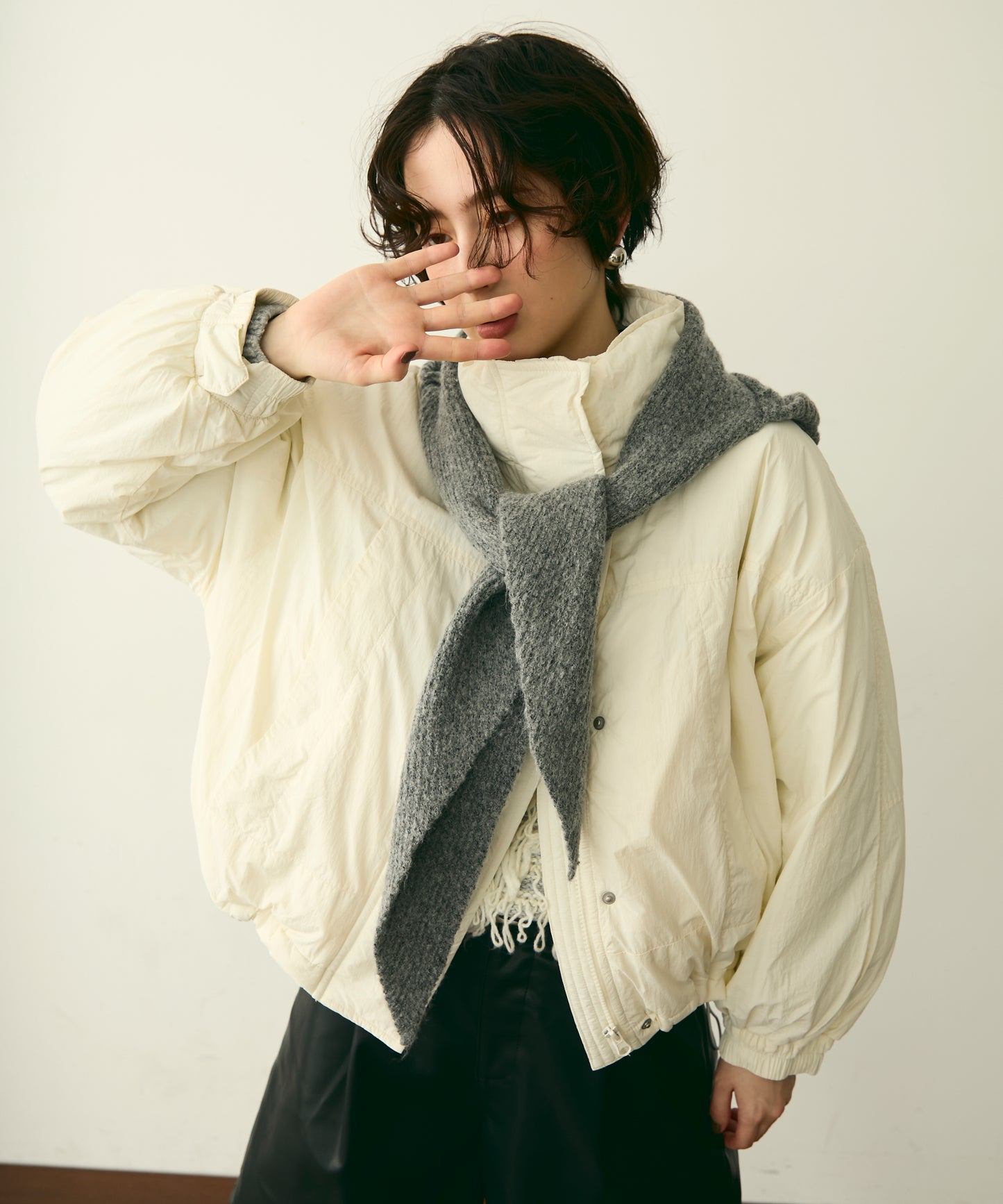 蓄熱中綿ボリュームショートブルゾン