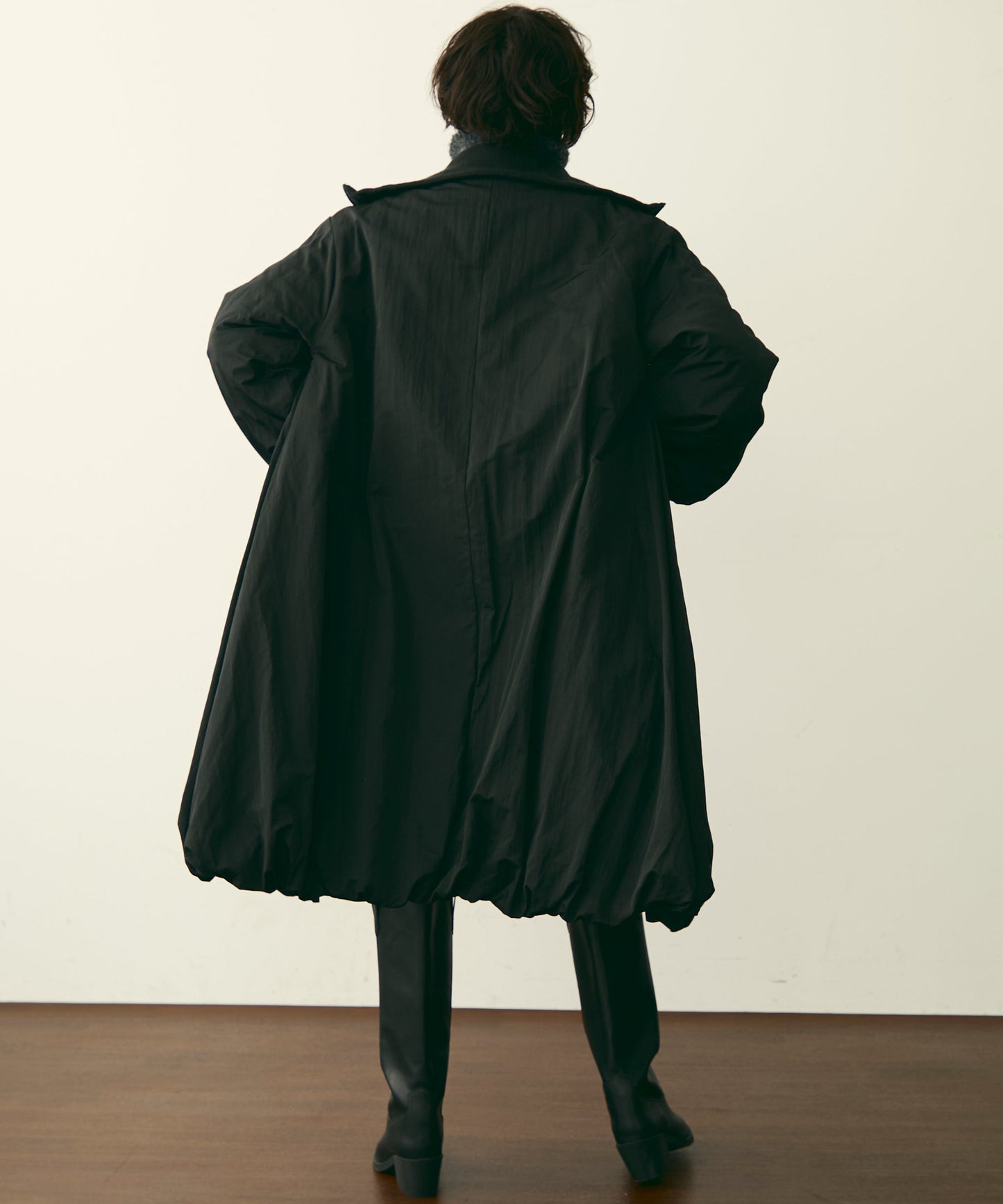 T/Nタフタ中わたバルーンリブコート