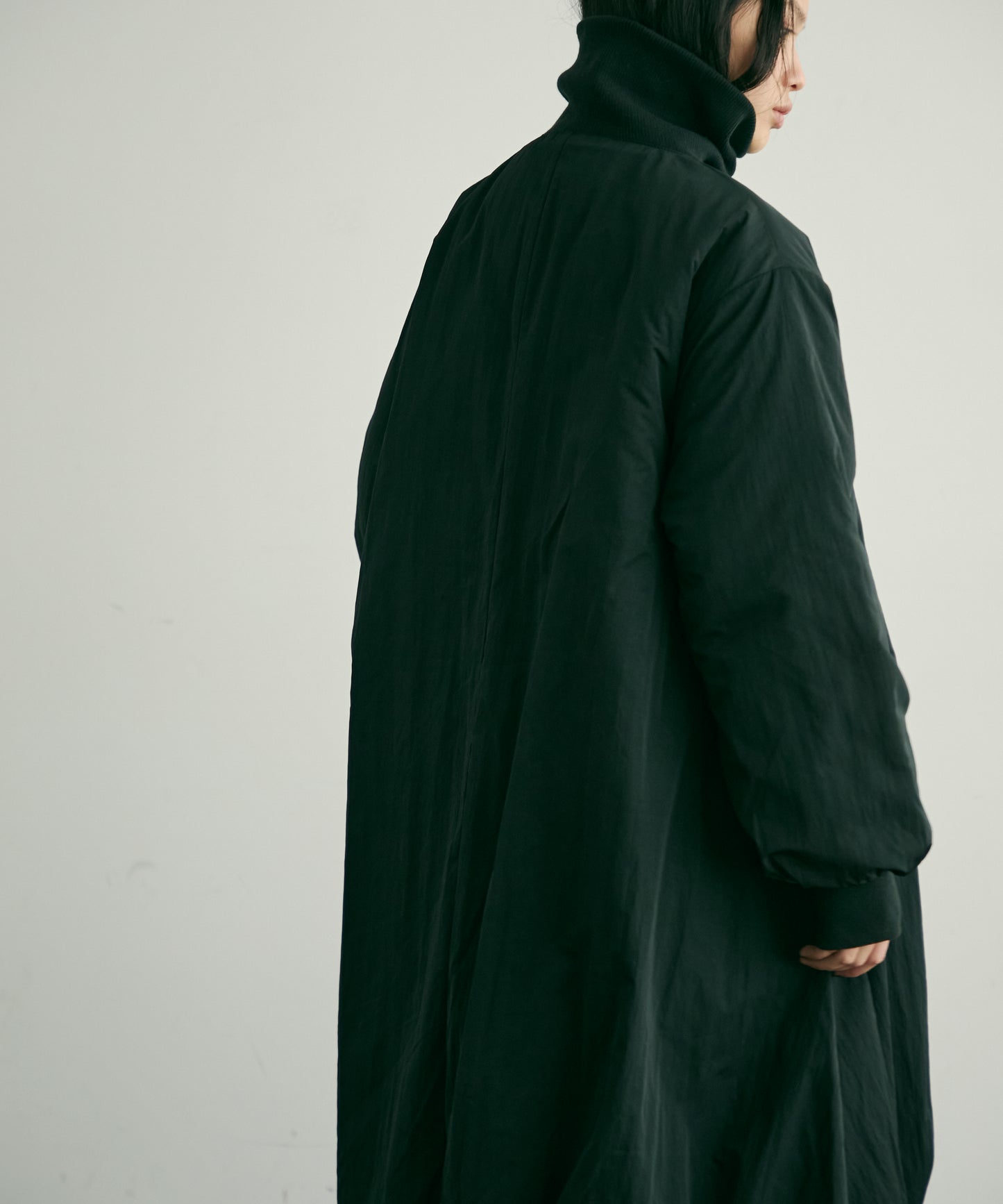 T/Nタフタ中わたバルーンリブコート