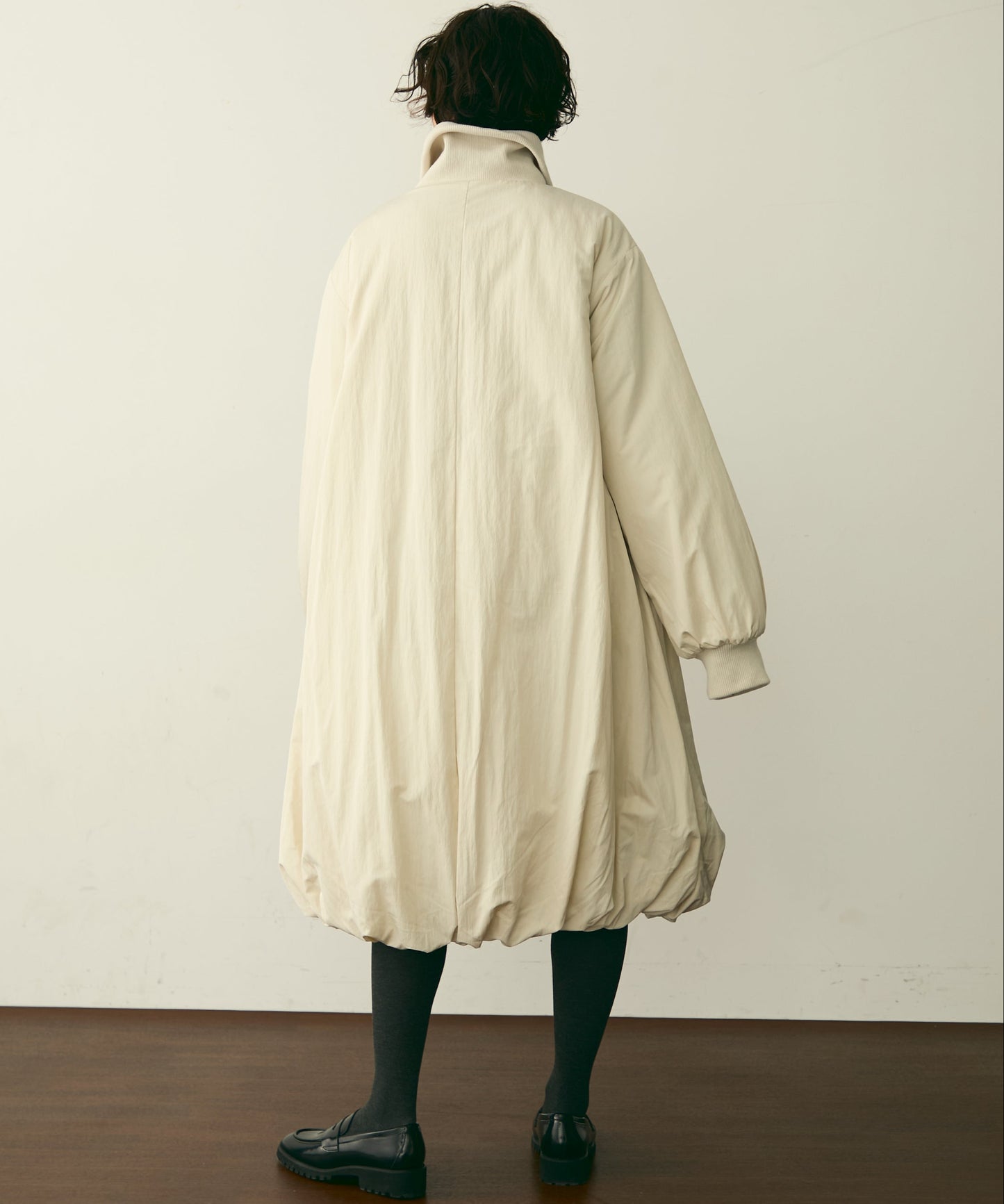 T/Nタフタ中わたバルーンリブコート