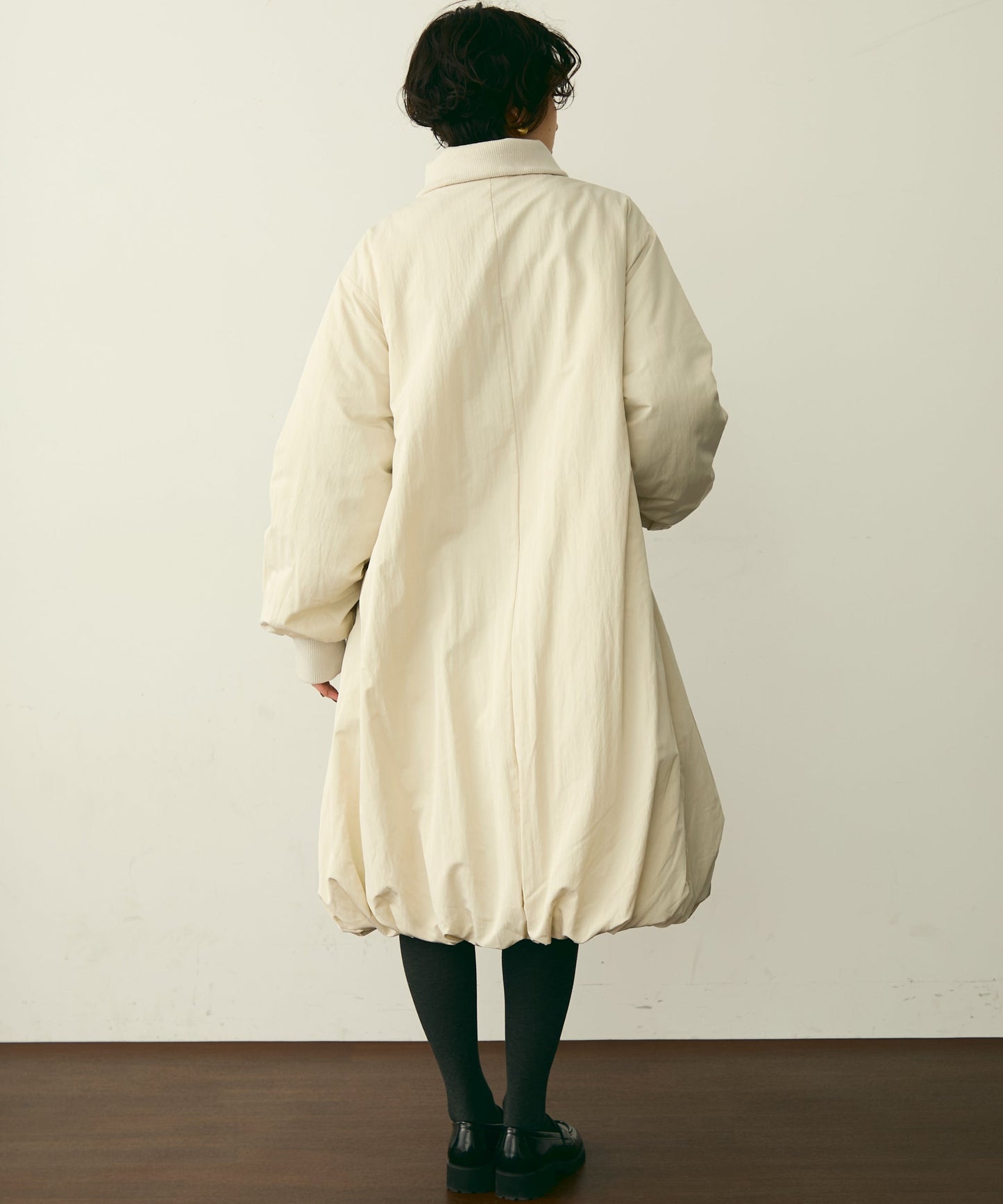 T/Nタフタ中わたバルーンリブコート