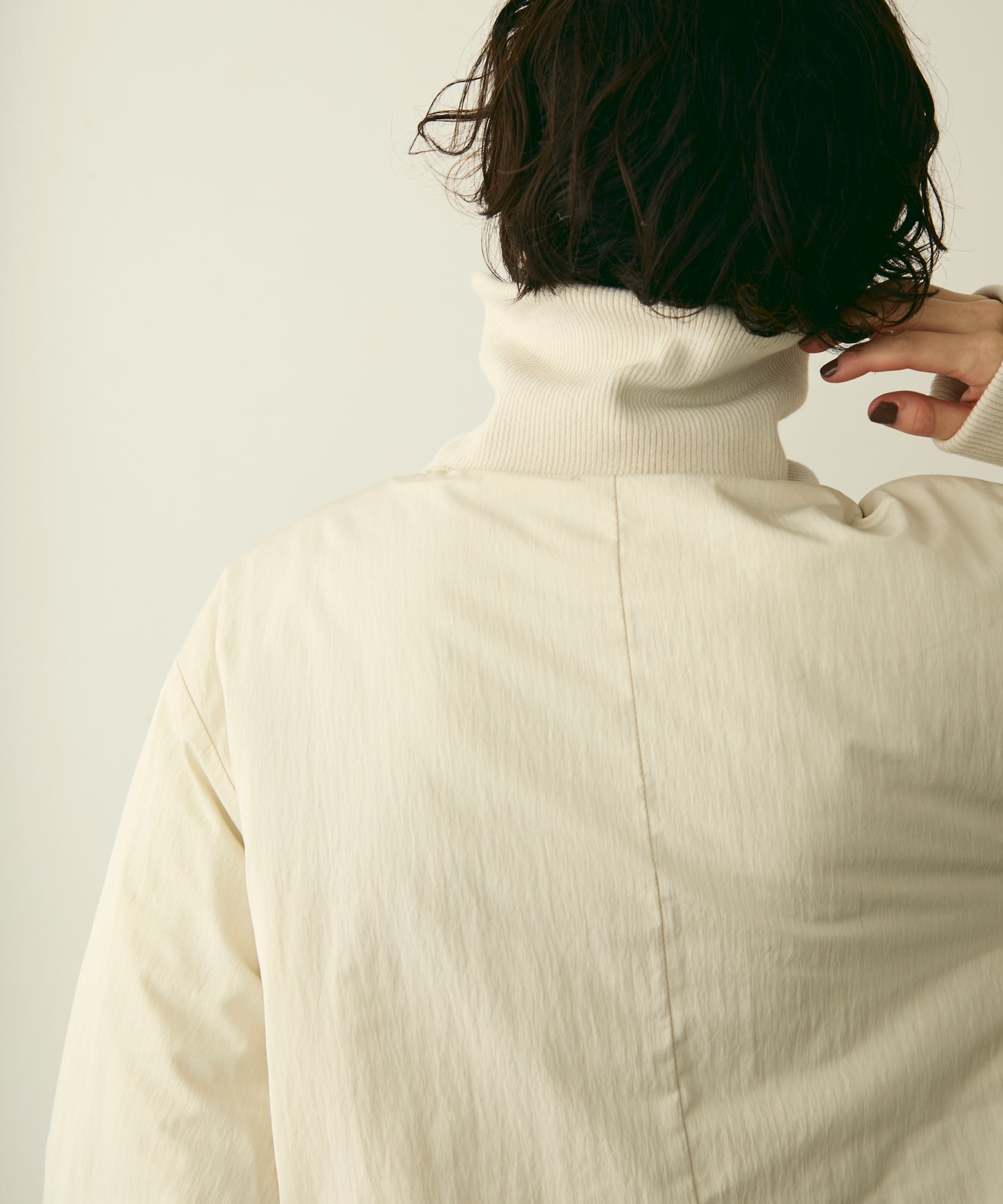 T/Nタフタ中わたバルーンリブコート