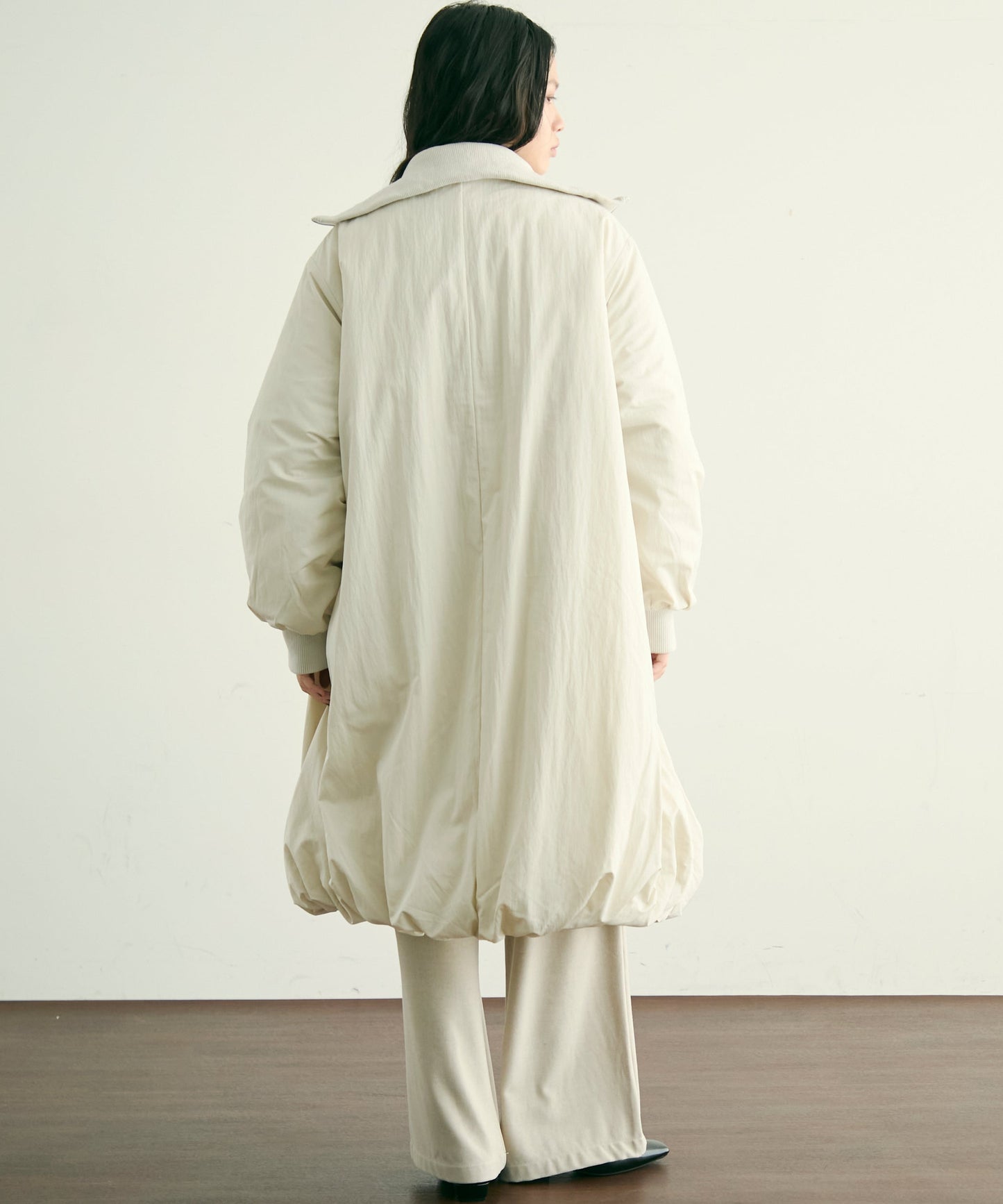 T/Nタフタ中わたバルーンリブコート