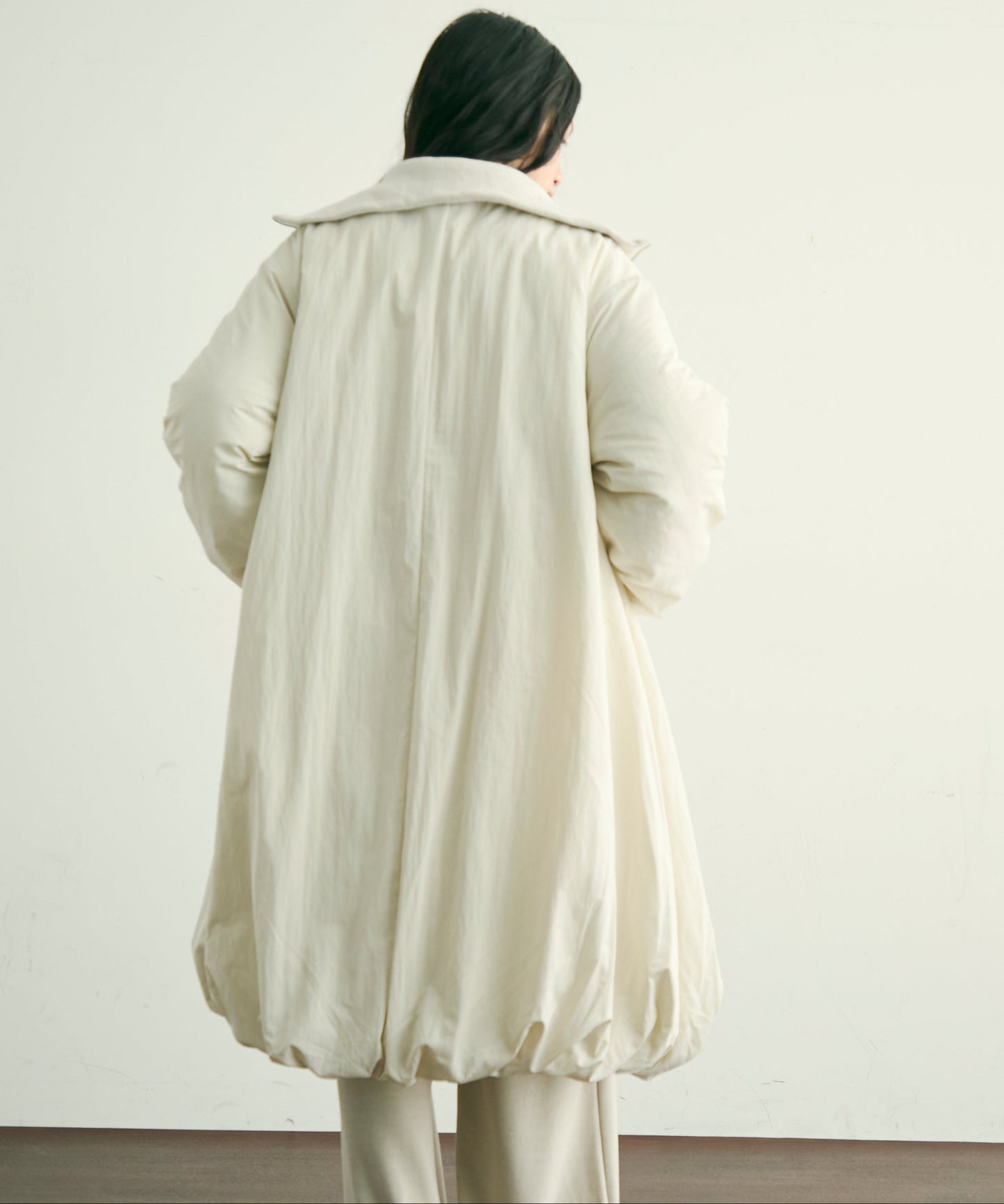 T/Nタフタ中わたバルーンリブコート