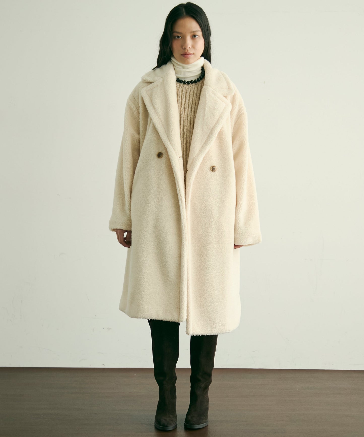 ボアダブルロングコート
