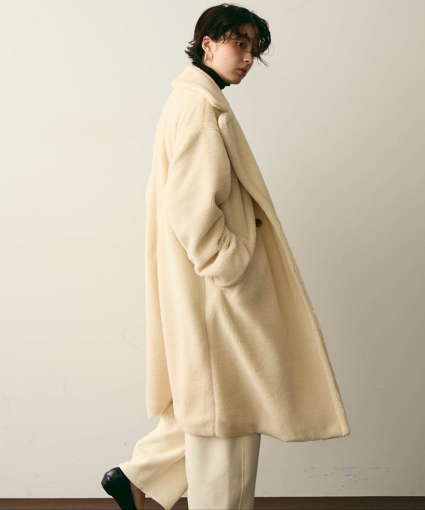 ボアダブルロングコート