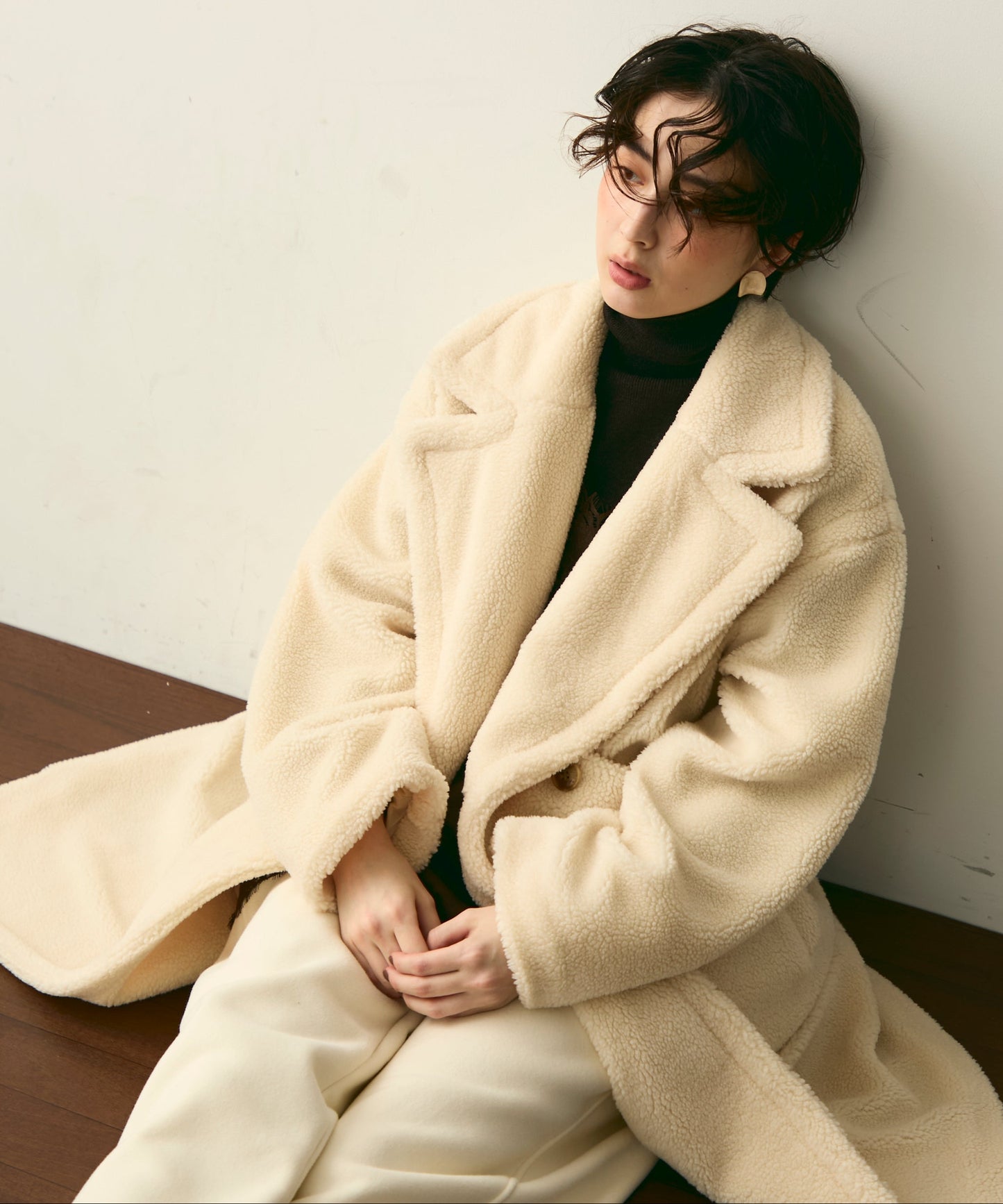 ボアダブルロングコート