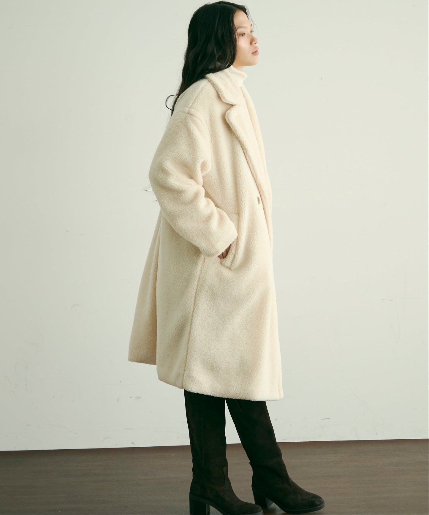 ボアダブルロングコート