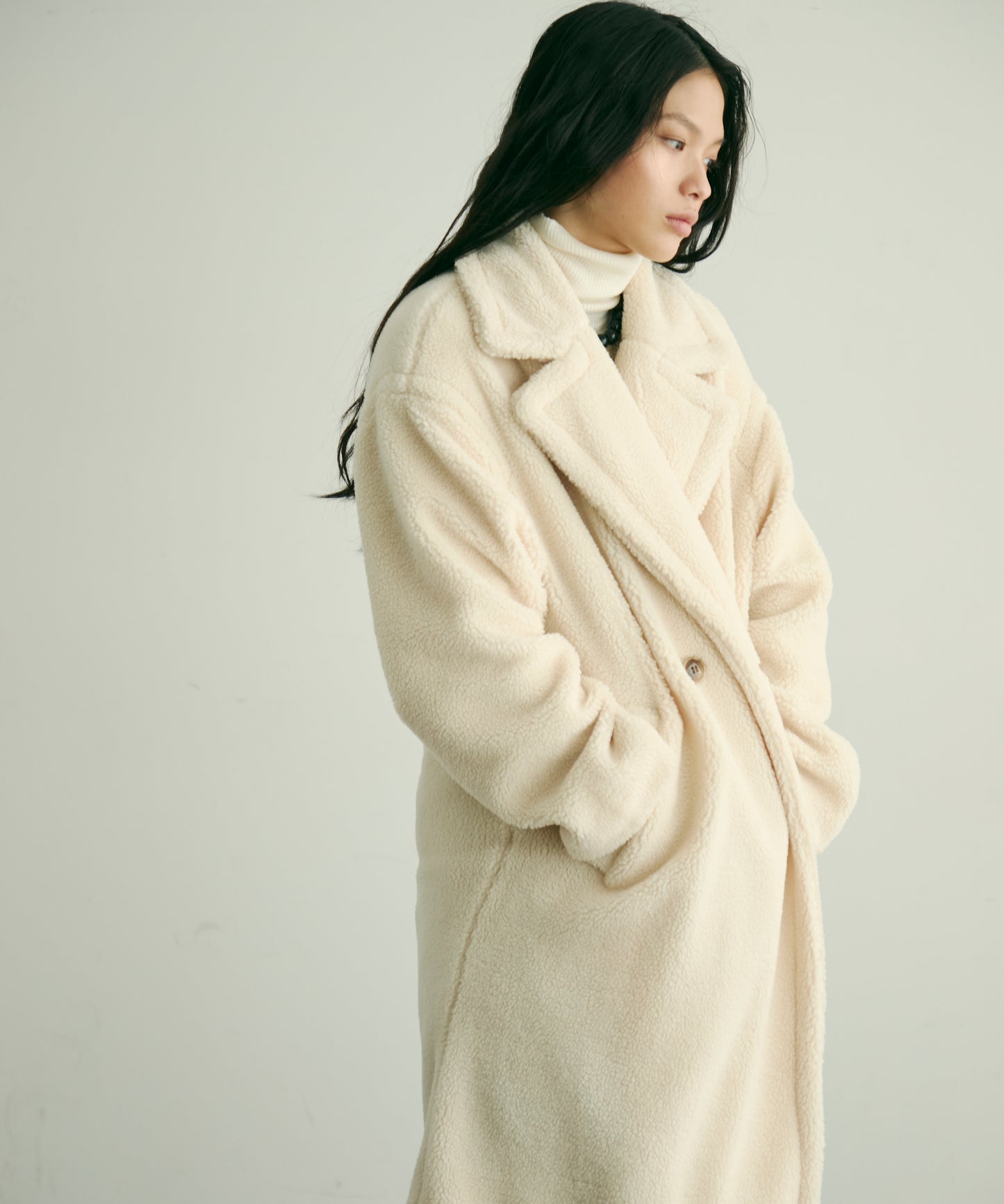 ボアダブルロングコート