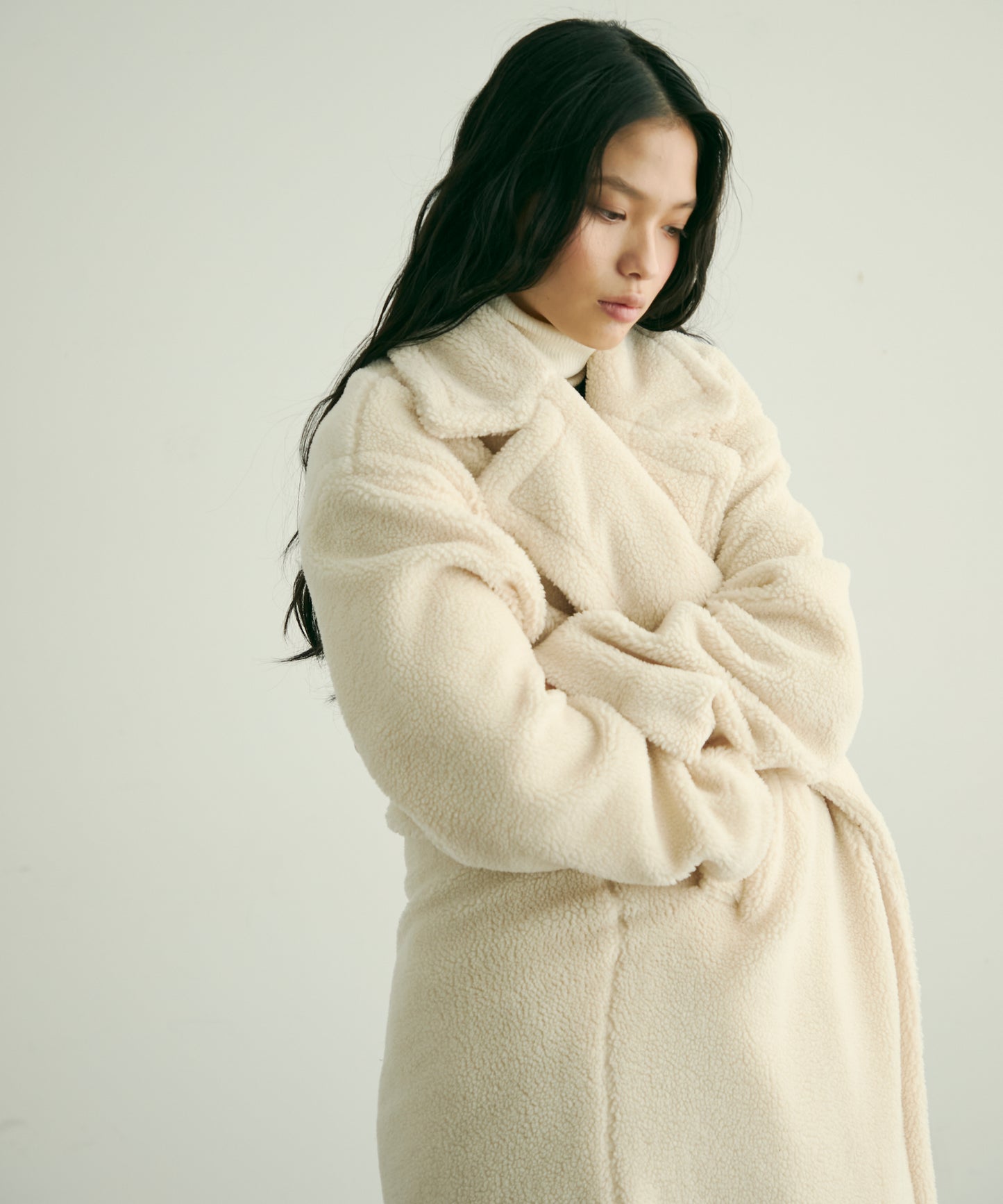 ボアダブルロングコート