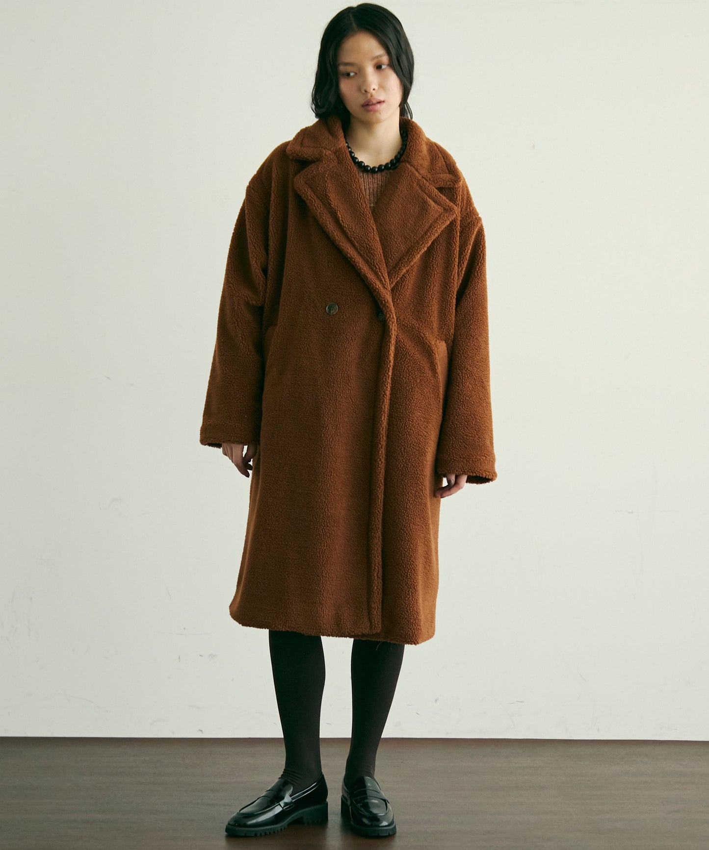 ボアダブルロングコート