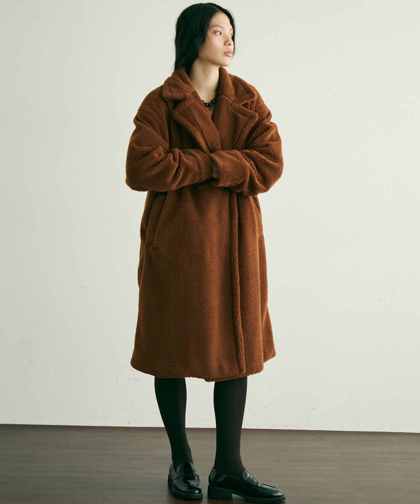 ボアダブルロングコート