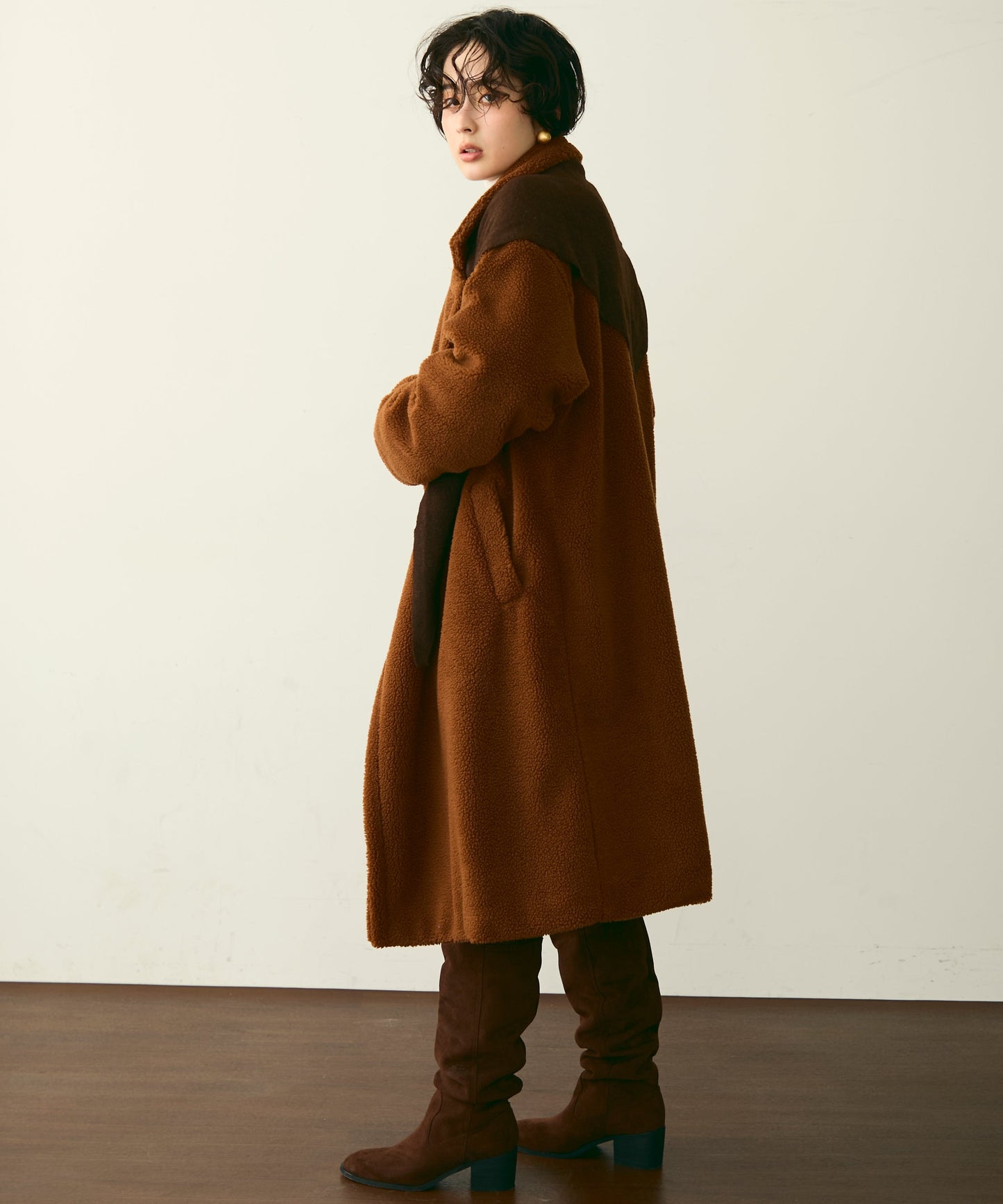 ボアダブルロングコート