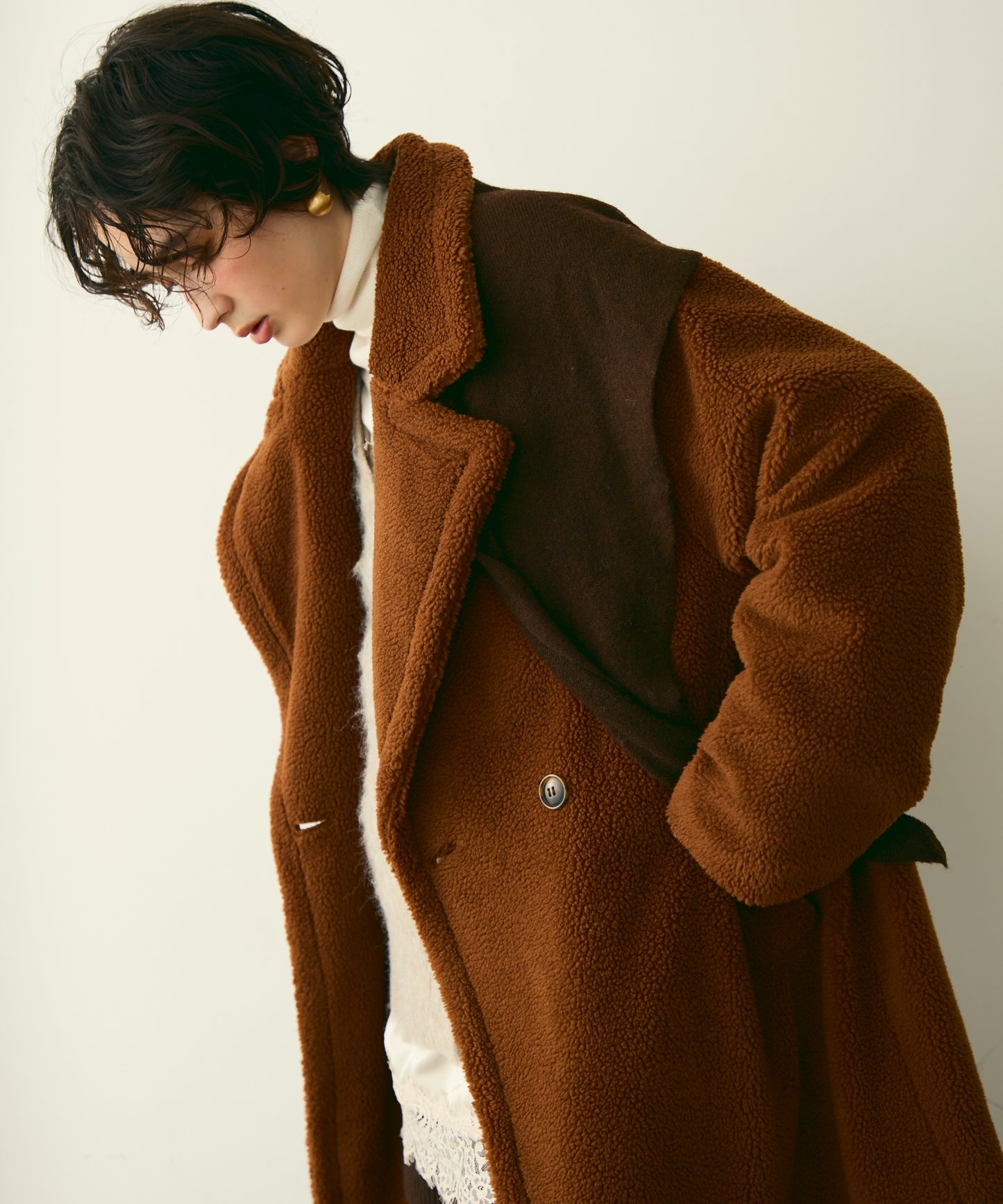 ボアダブルロングコート