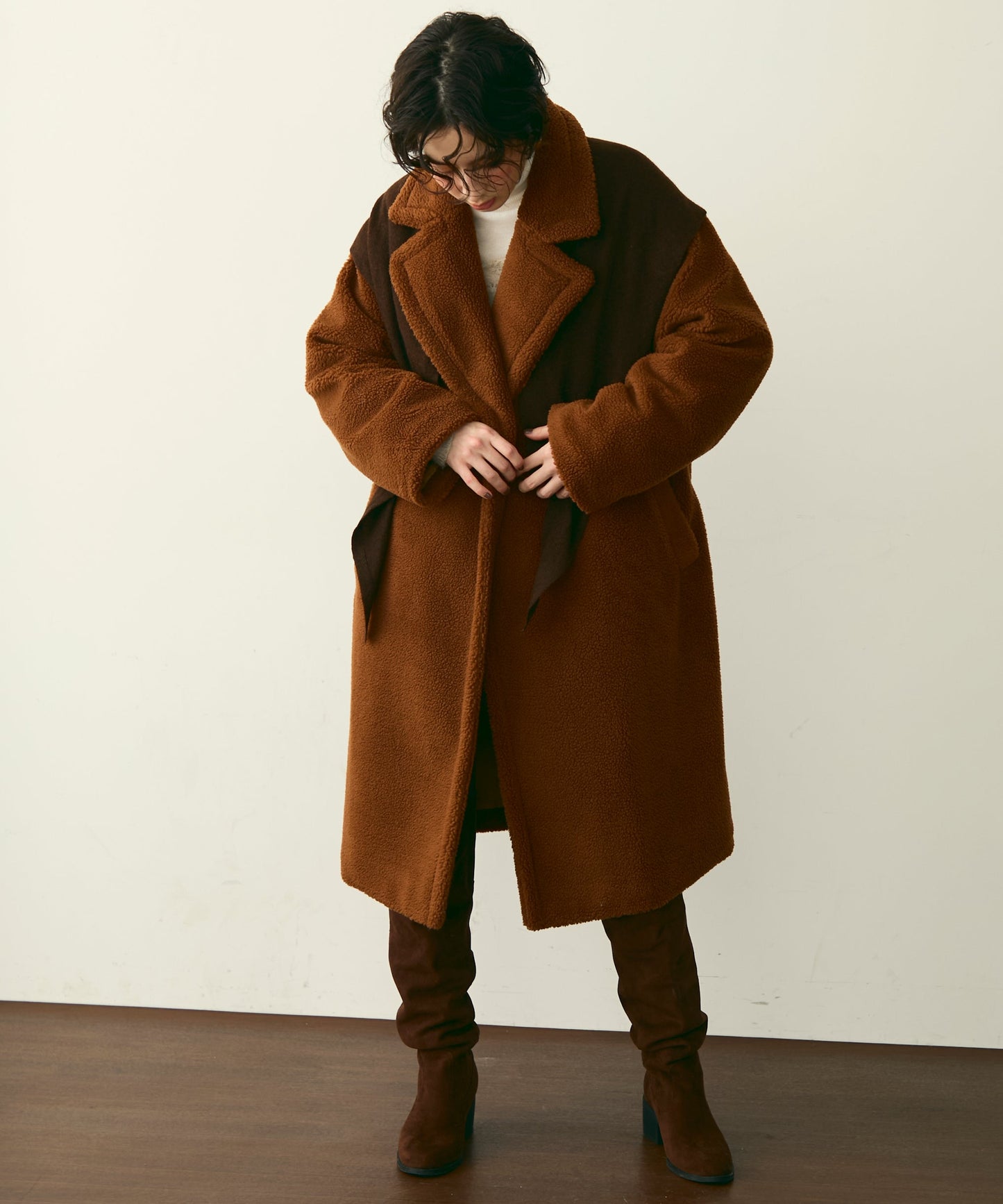 ボアダブルロングコート