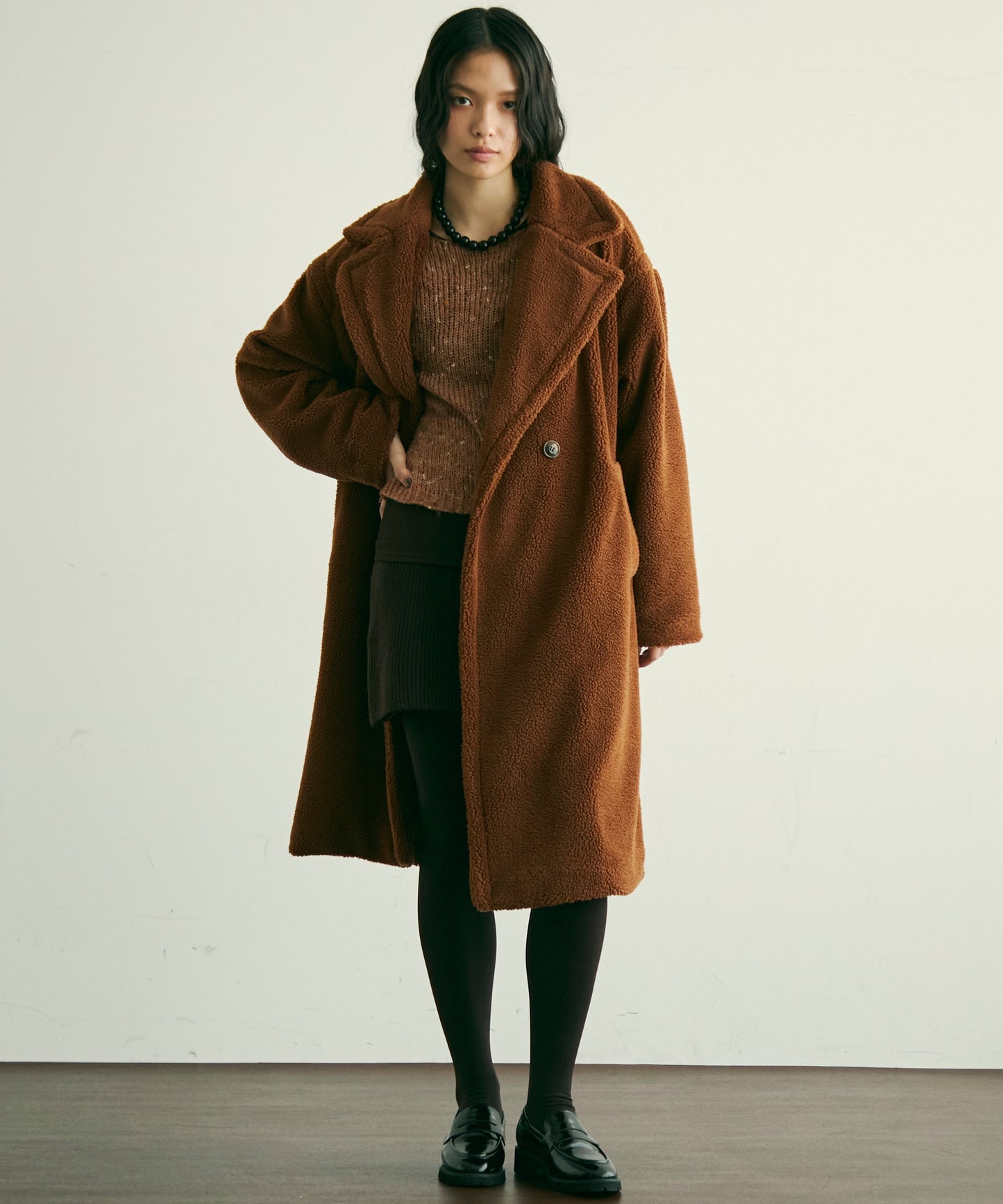 ボアダブルロングコート