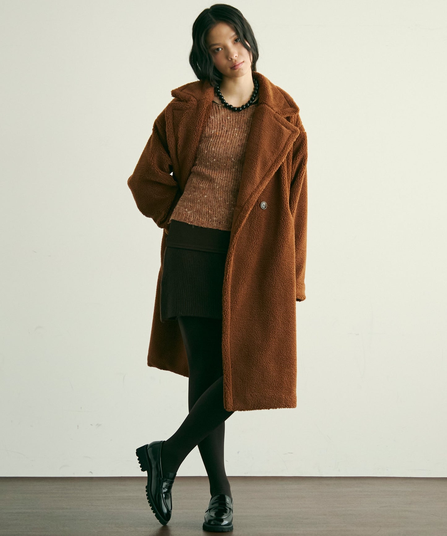 ボアダブルロングコート