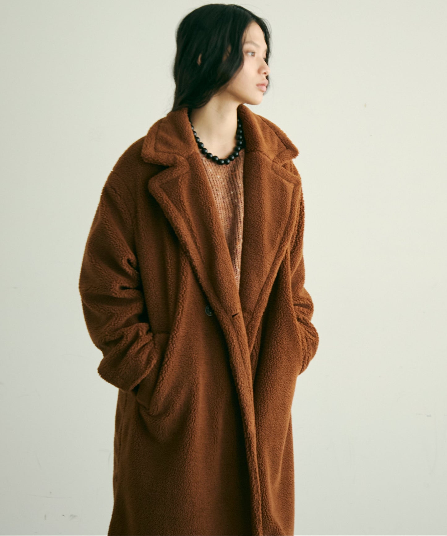 ボアダブルロングコート