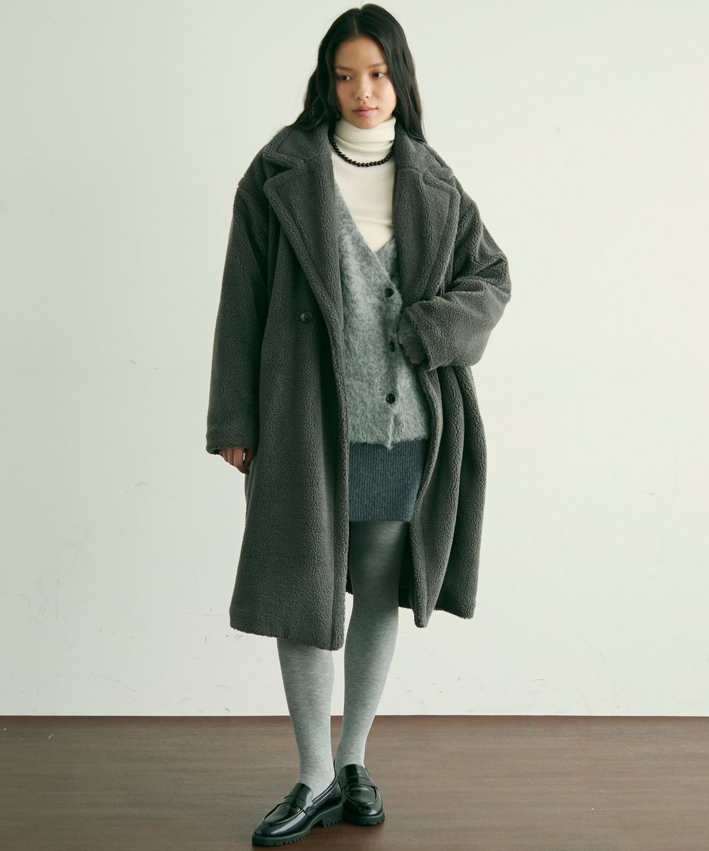 ボアダブルロングコート