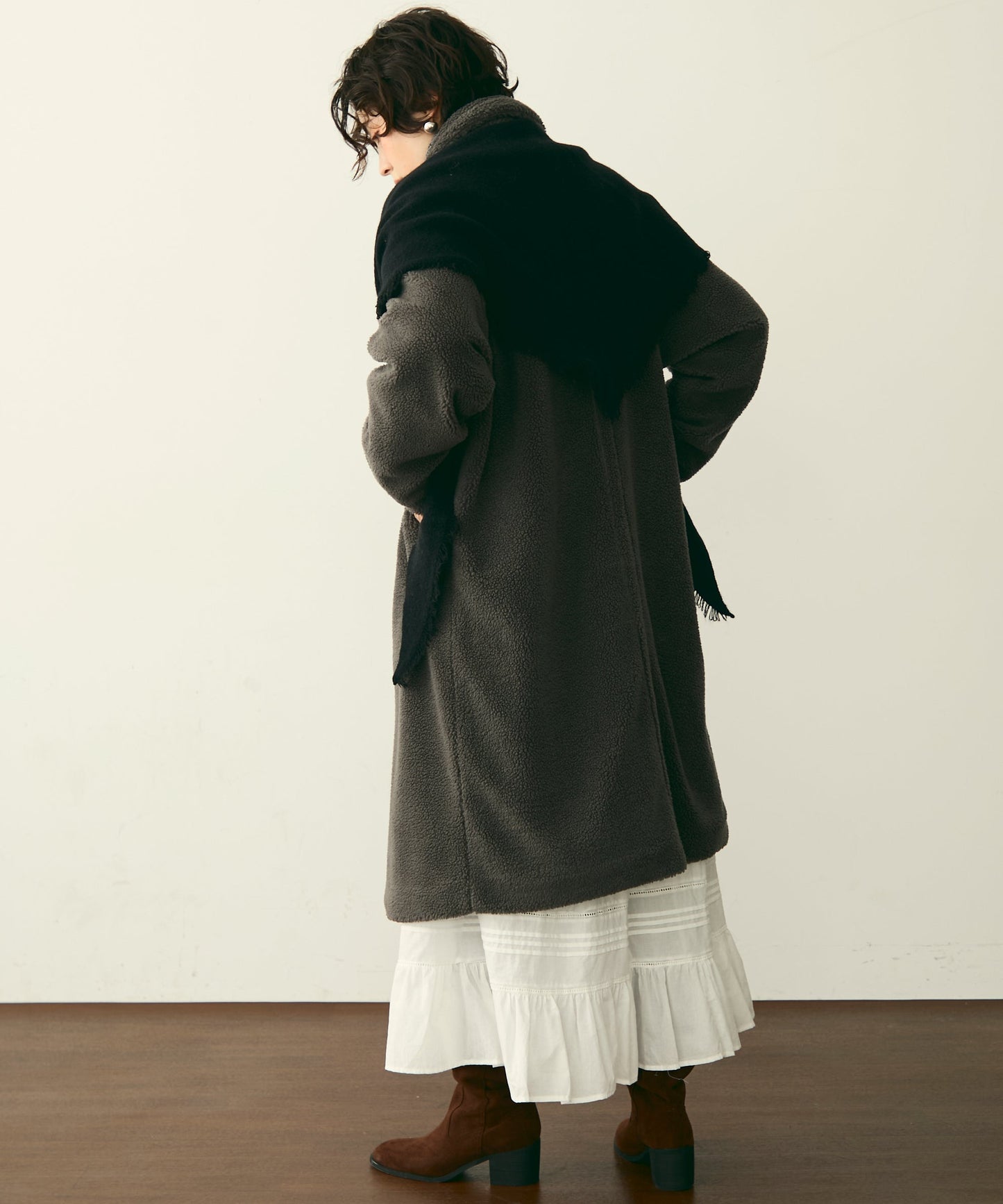 ボアダブルロングコート