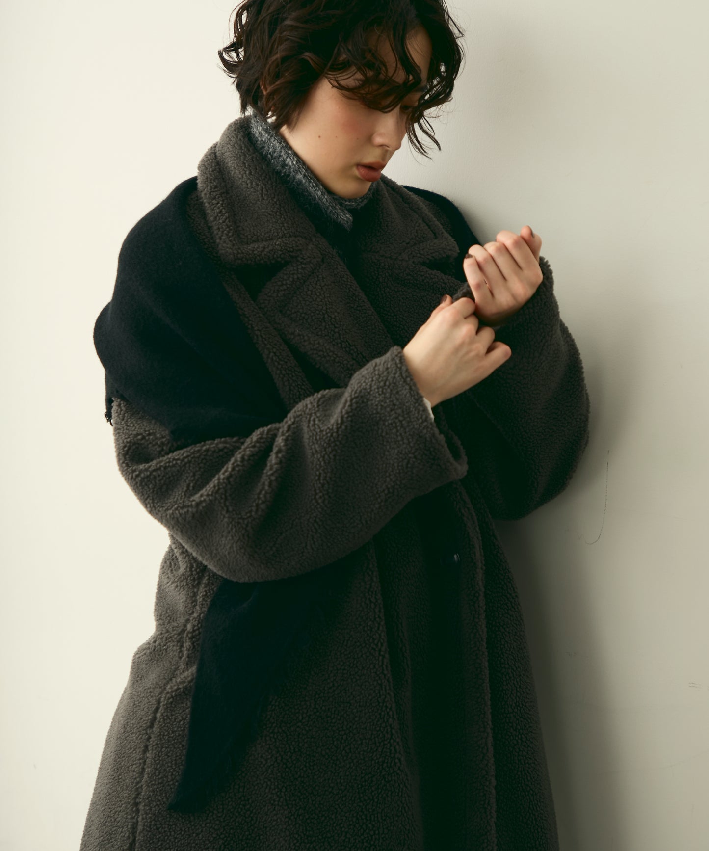 ボアダブルロングコート