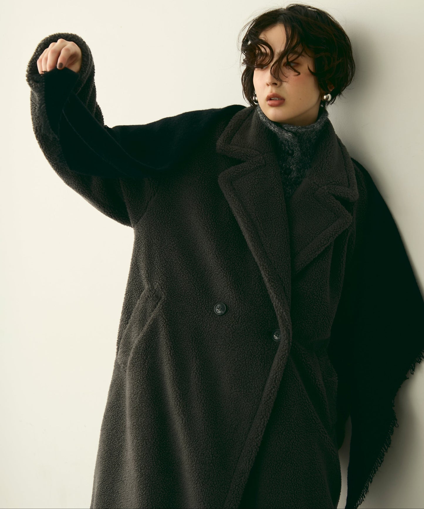 ボアダブルロングコート