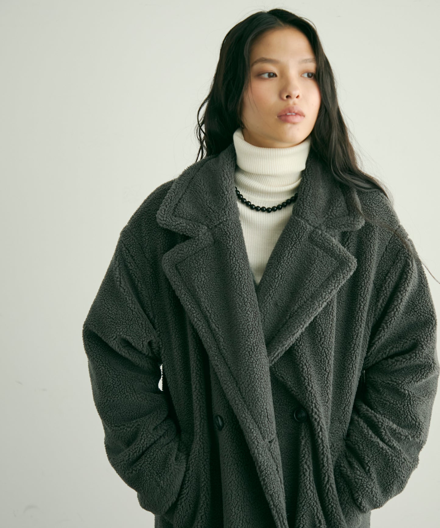 ボアダブルロングコート