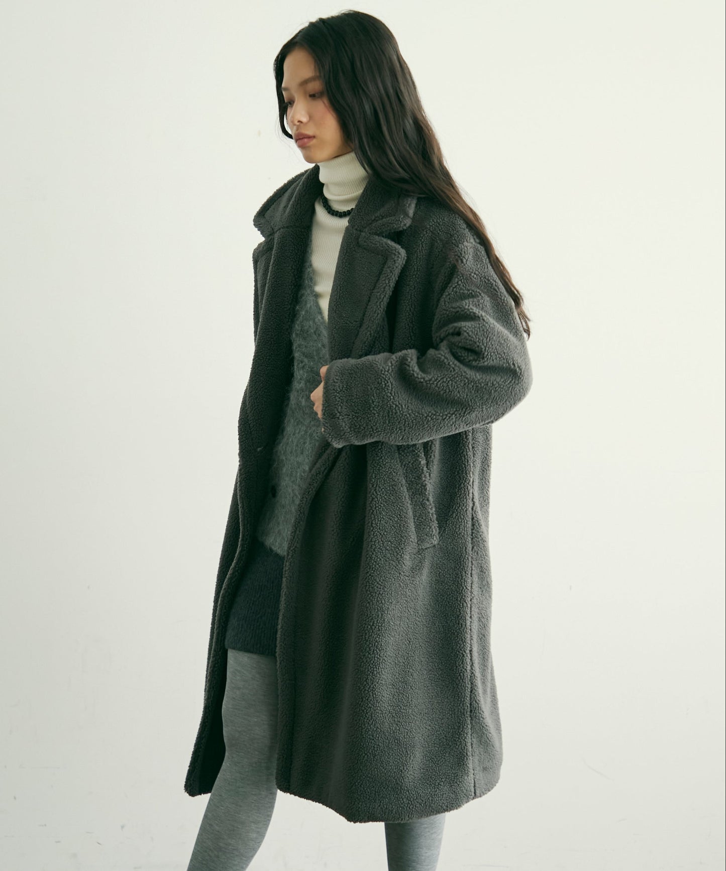 ボアダブルロングコート