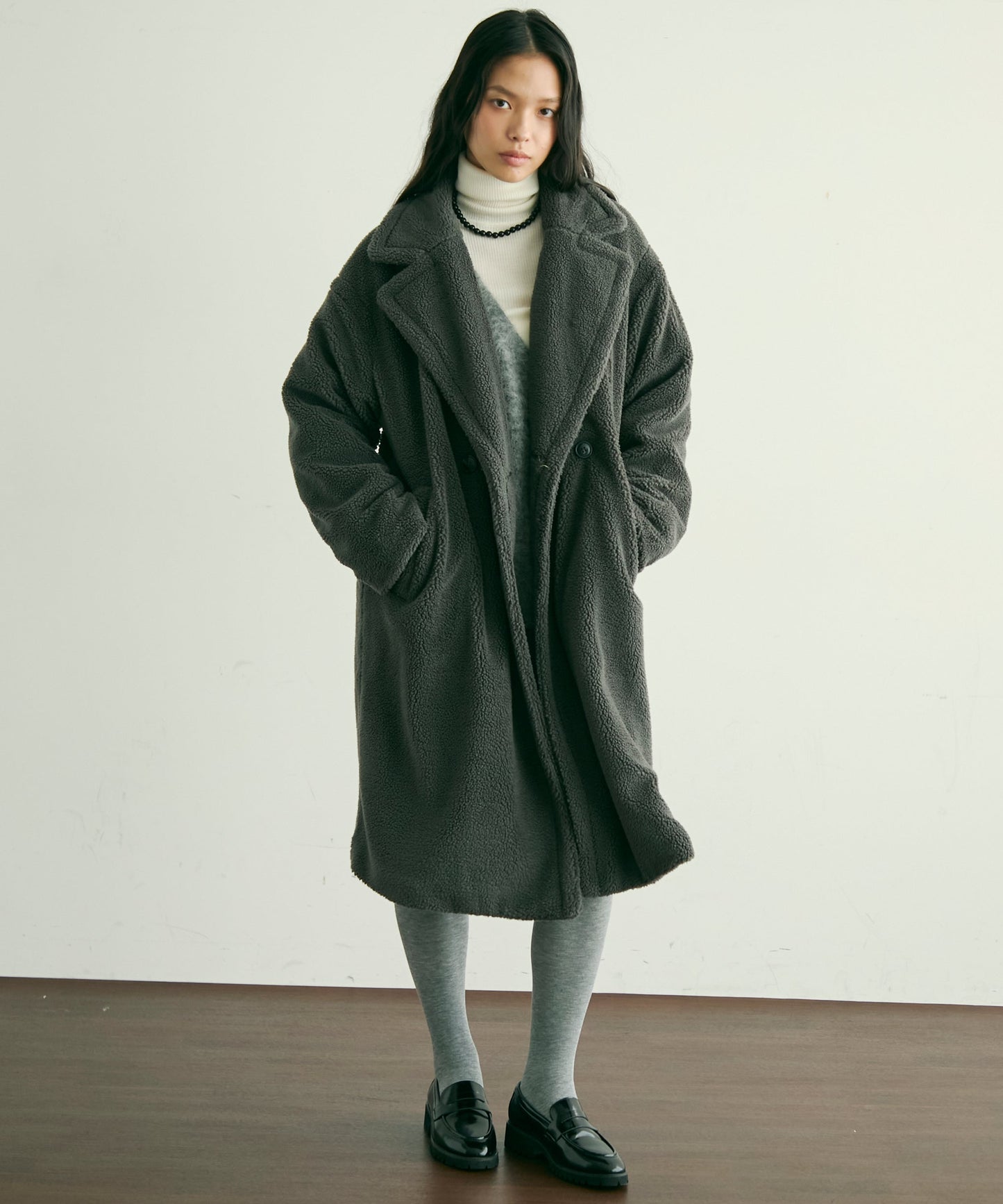 ボアダブルロングコート