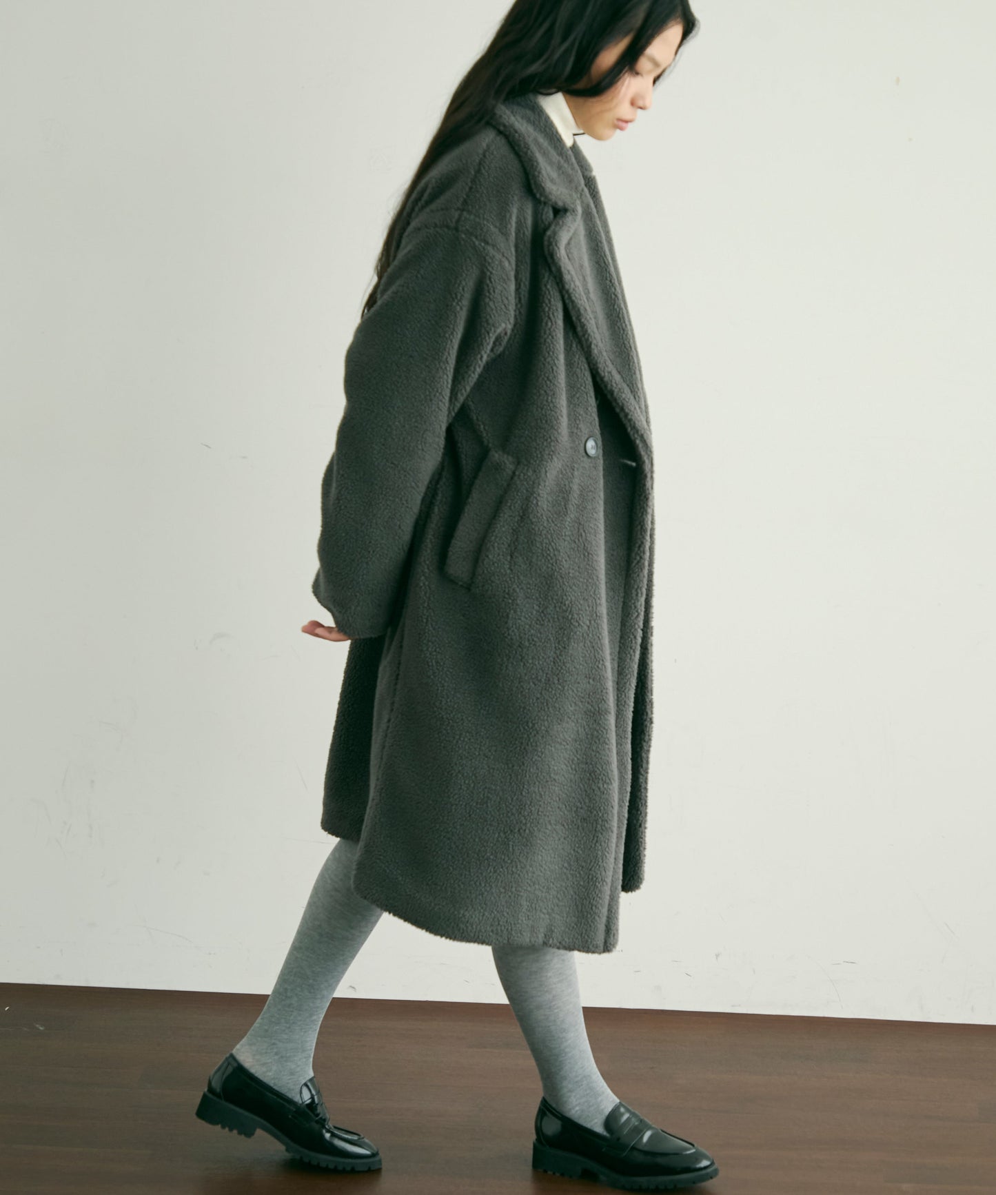 ボアダブルロングコート