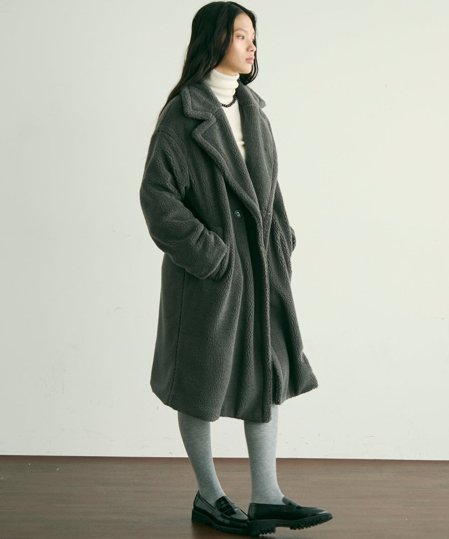 ボアダブルロングコート