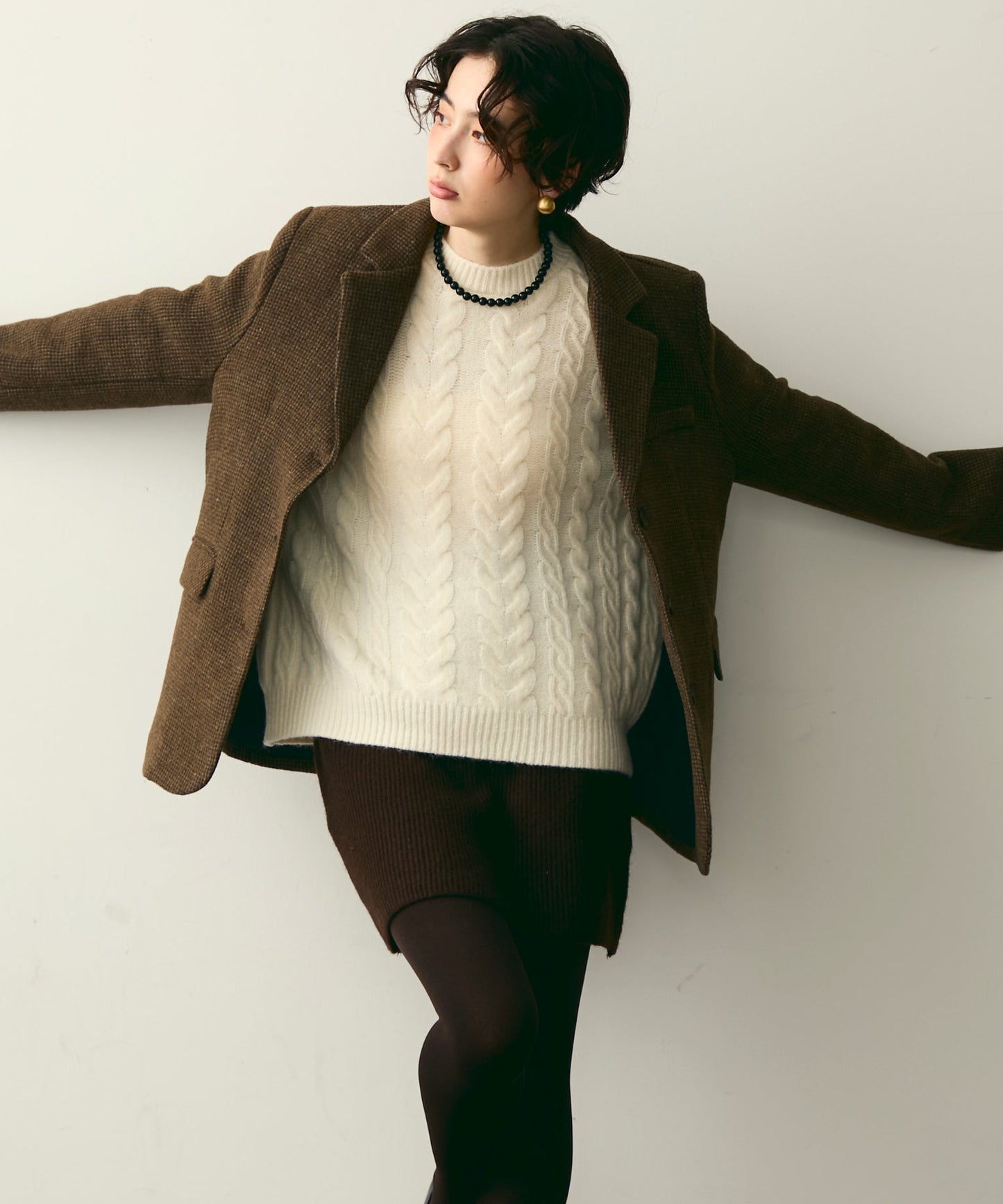 裏キルティングガンクラブチェックテーラージャケット