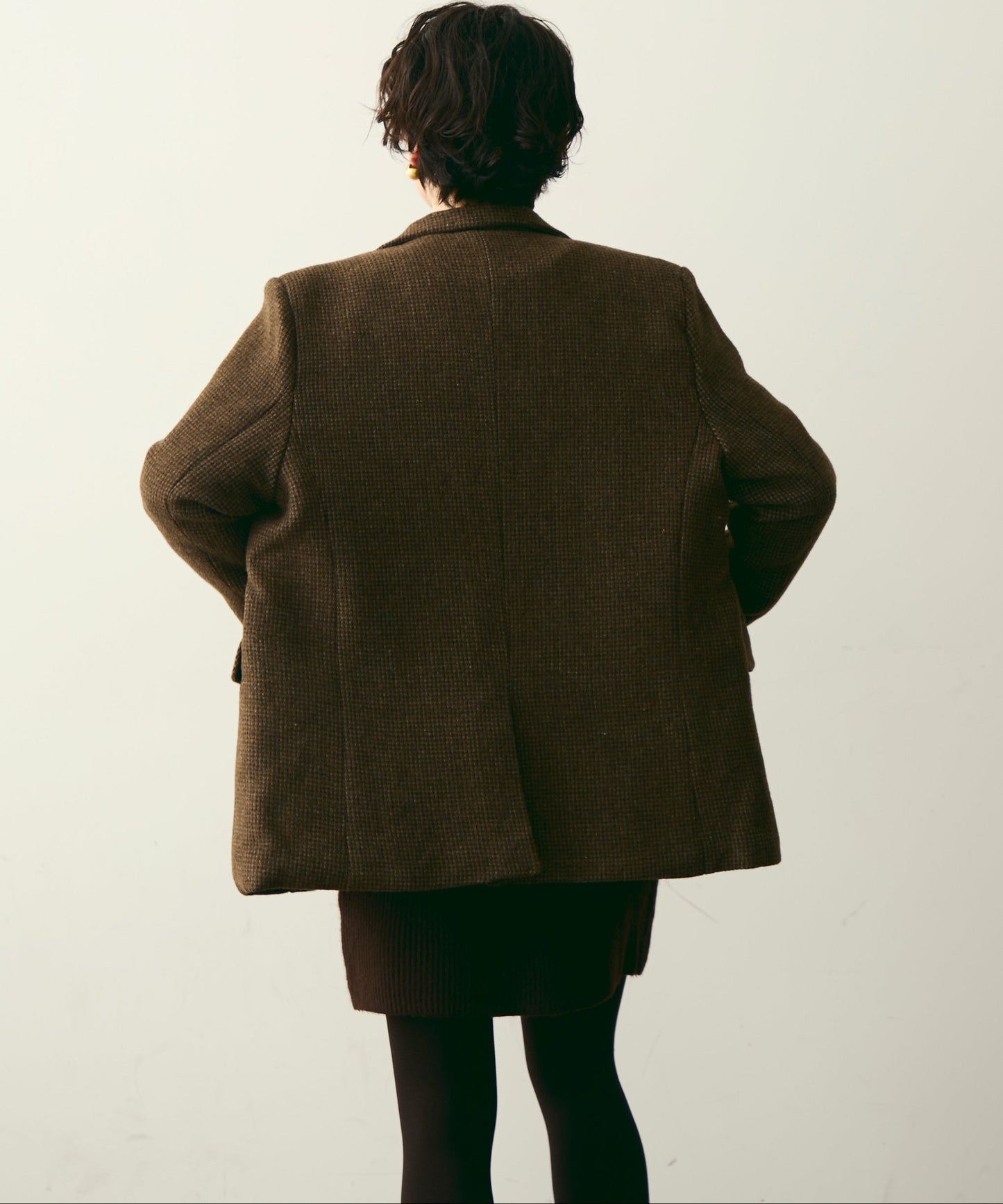 裏キルティングガンクラブチェックテーラージャケット