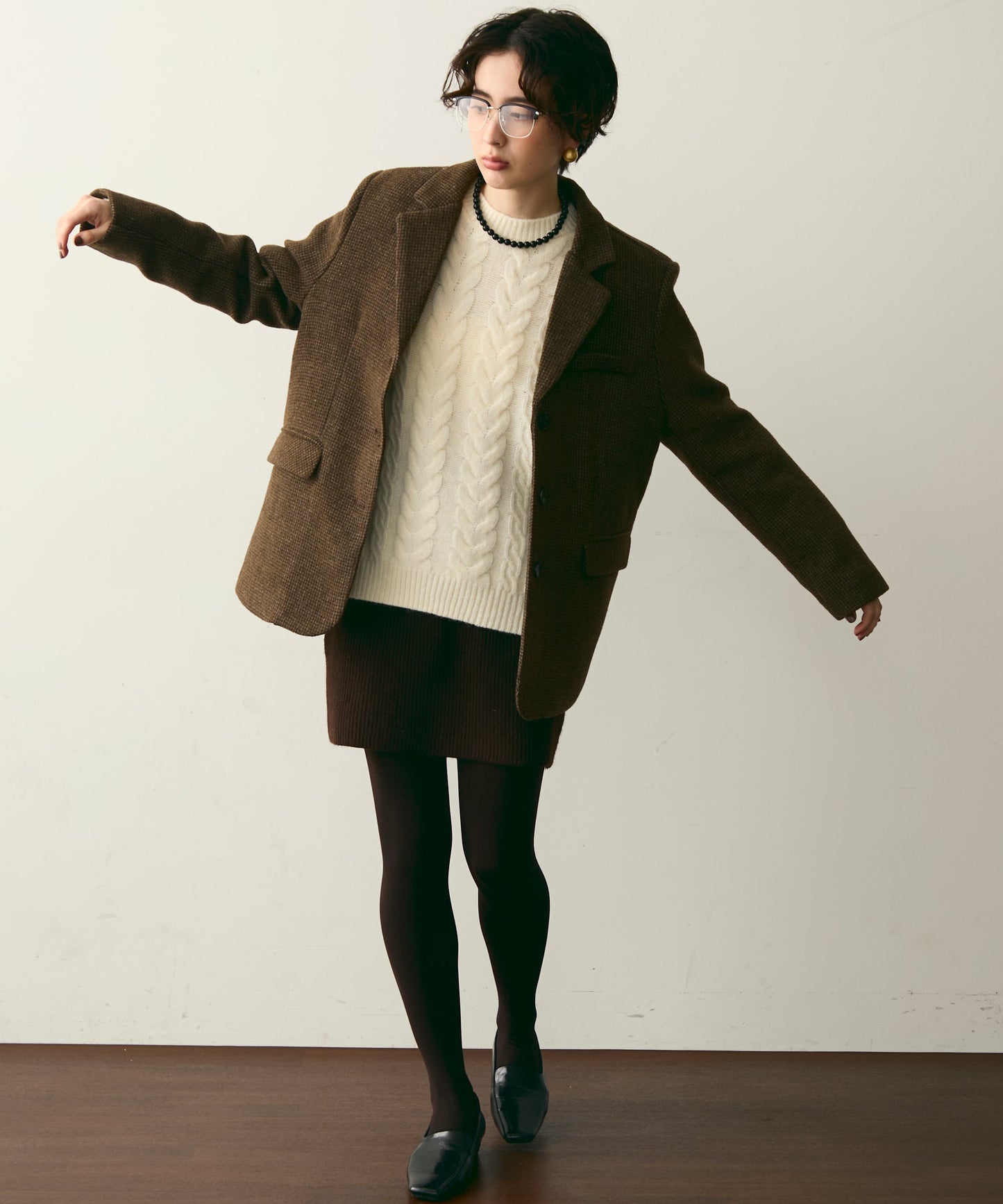 裏キルティングガンクラブチェックテーラージャケット