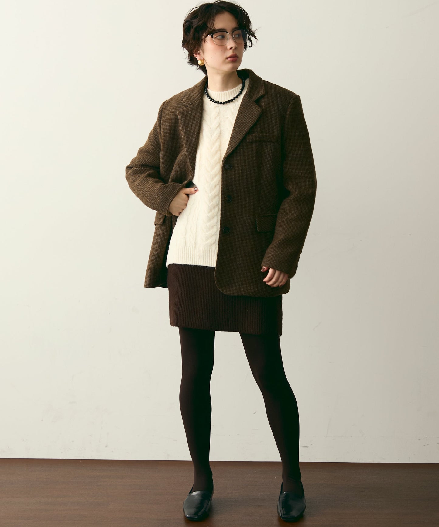 裏キルティングガンクラブチェックテーラージャケット