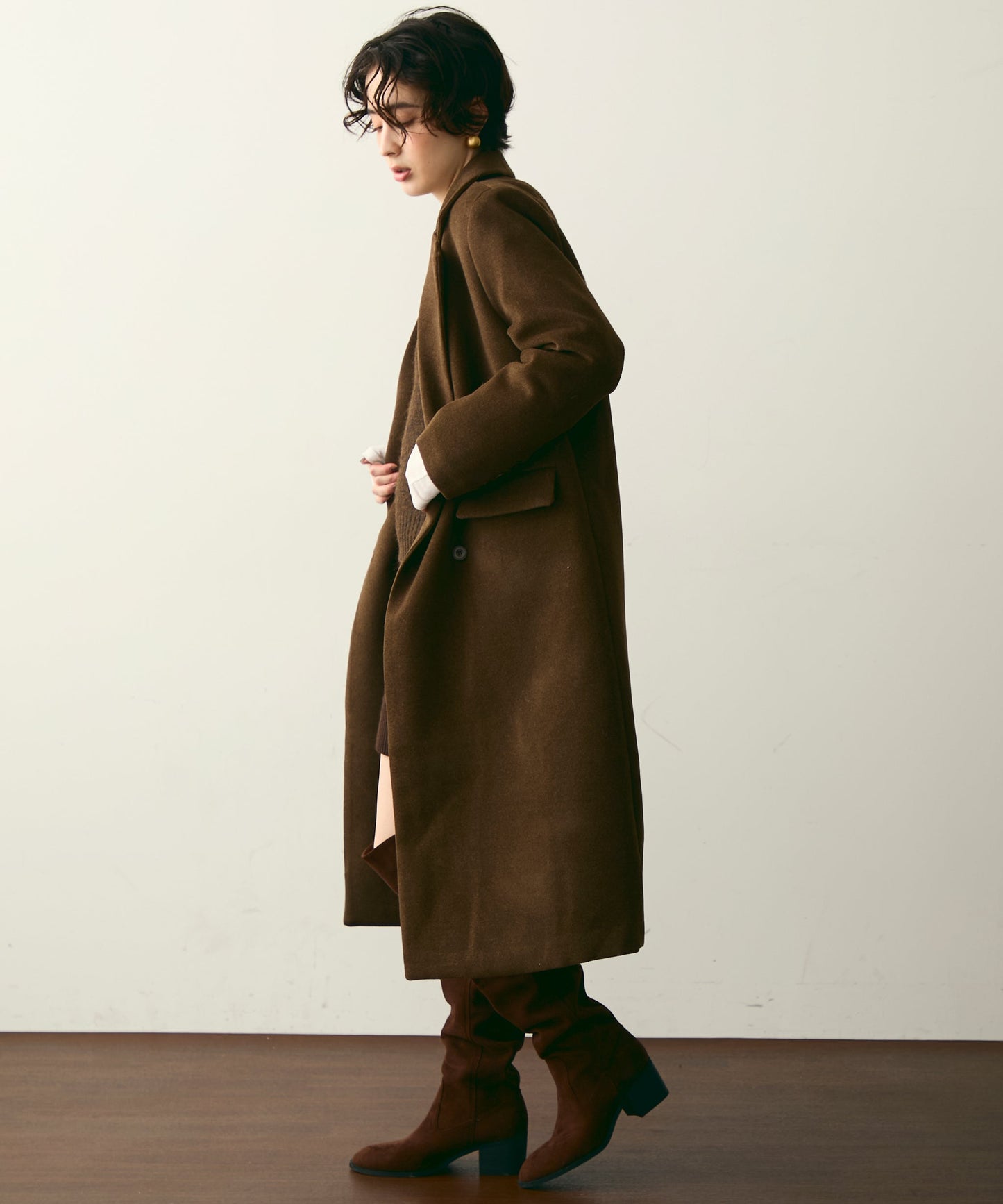 裏キルティングチェスターコート