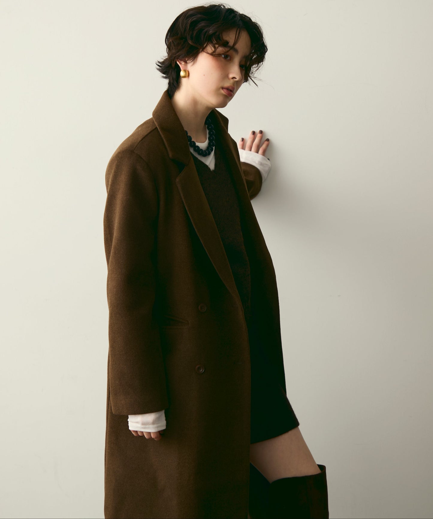 裏キルティングチェスターコート