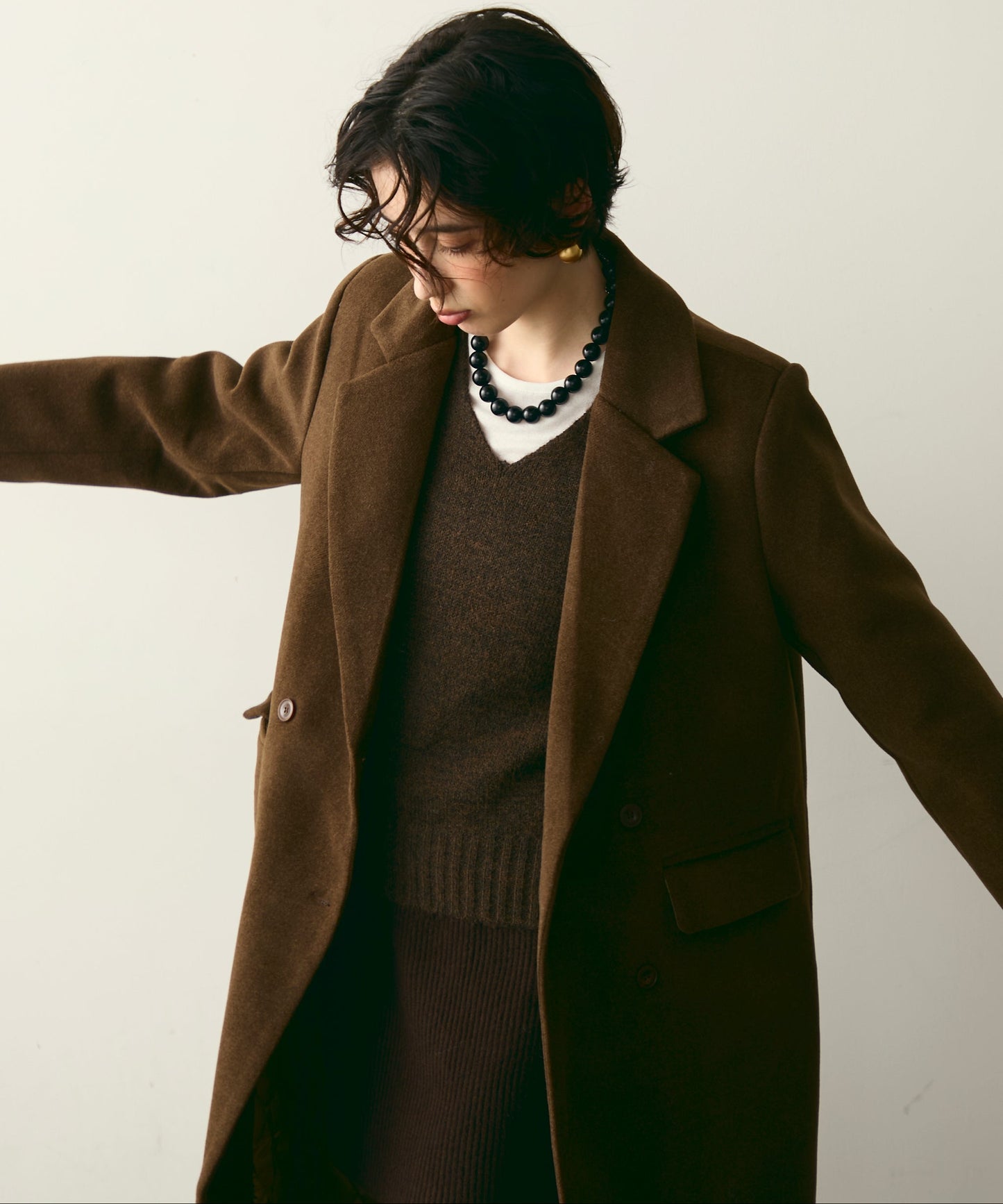 裏キルティングチェスターコート