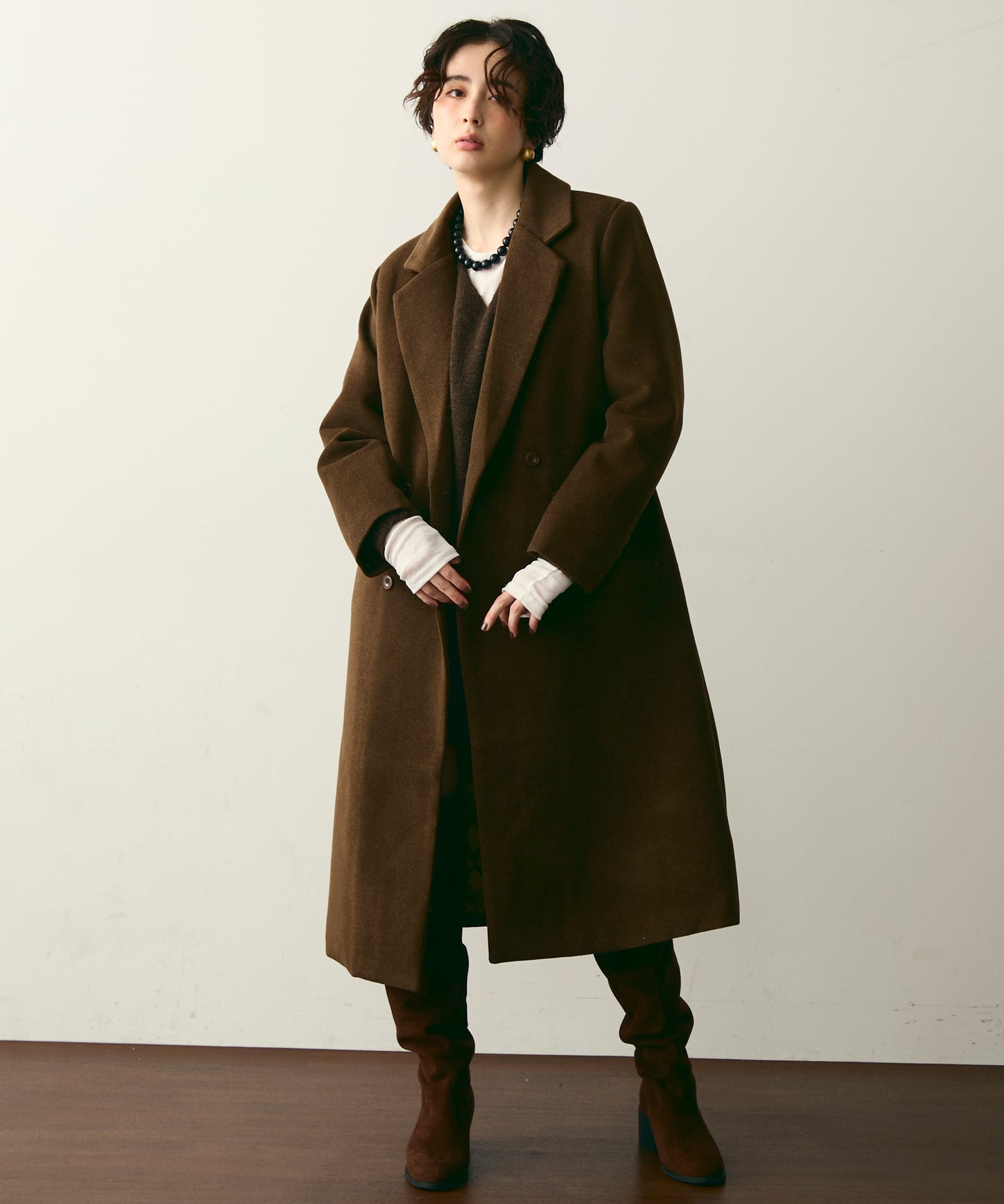 裏キルティングチェスターコート