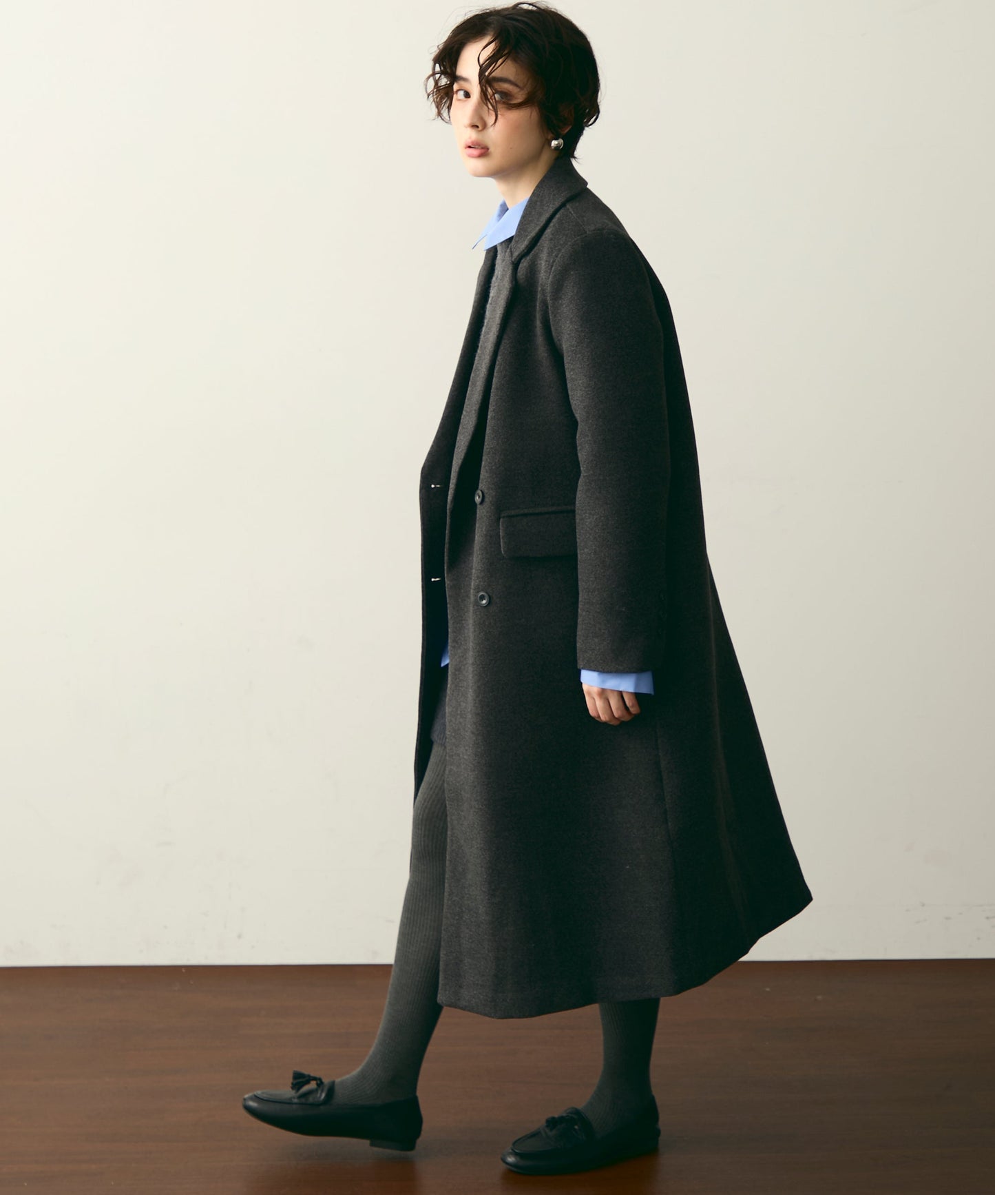 裏キルティングチェスターコート